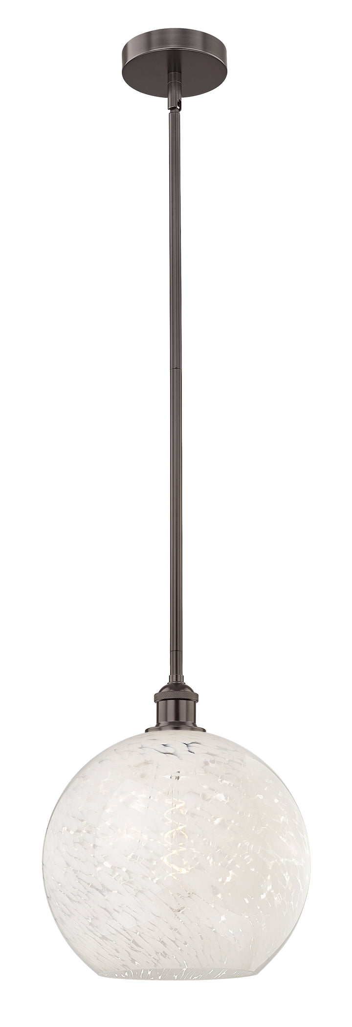 Innovations Lighting White Mouchette 12" Mini Pendant - Oil Rubbed Bronze Mini-Pendants Innovations Lighting White Mouchette ; Glass Type: White  