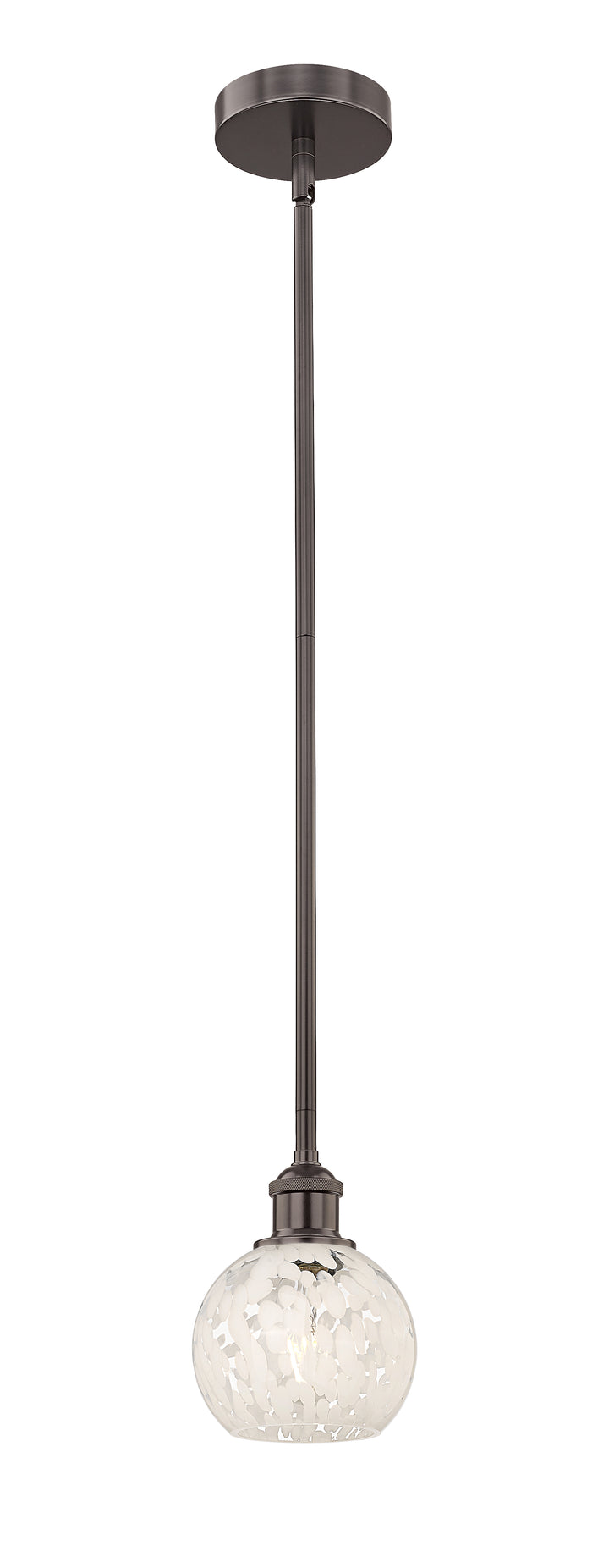 Innovations Lighting White Mouchette 6" Mini Pendant - Oil Rubbed Bronze Mini-Pendants Innovations Lighting White Mouchette ; Glass Type: White  