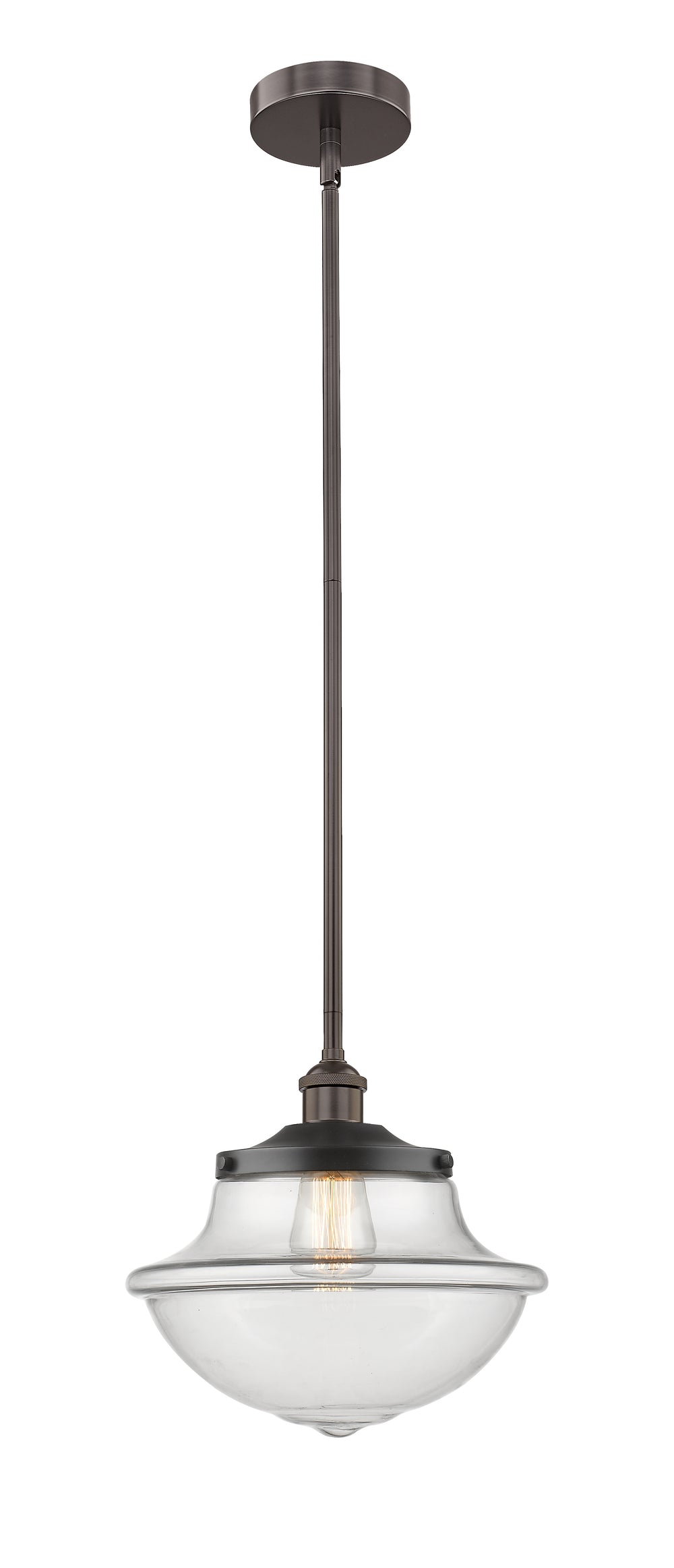 Innovations Lighting Oxford 12" Mini Pendant - Oil Rubbed Bronze Mini-Pendants Innovations Lighting Clear ; Glass Type: Transparent  