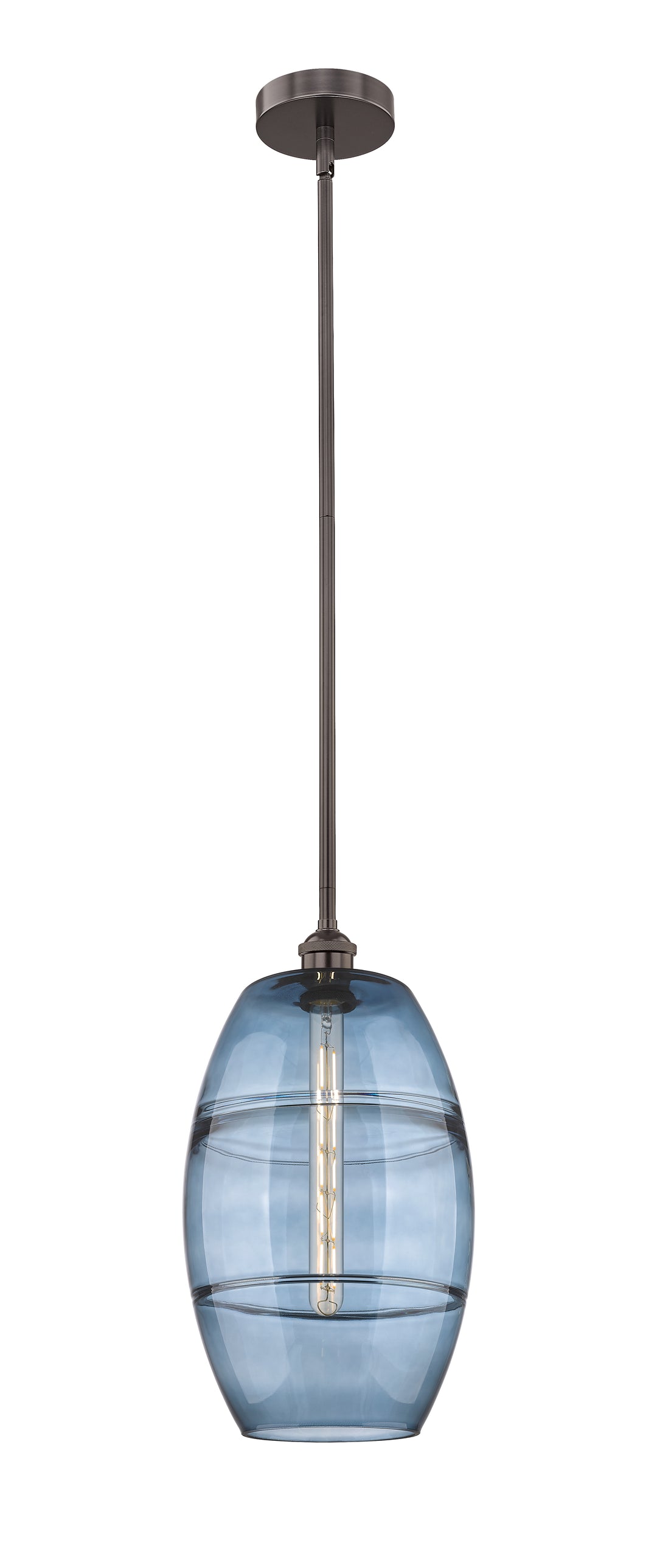 Innovations Lighting Vaz 10" Mini Pendant - Oil Rubbed Bronze Mini-Pendants Innovations Lighting Blue  ; Glass Type: Blue  