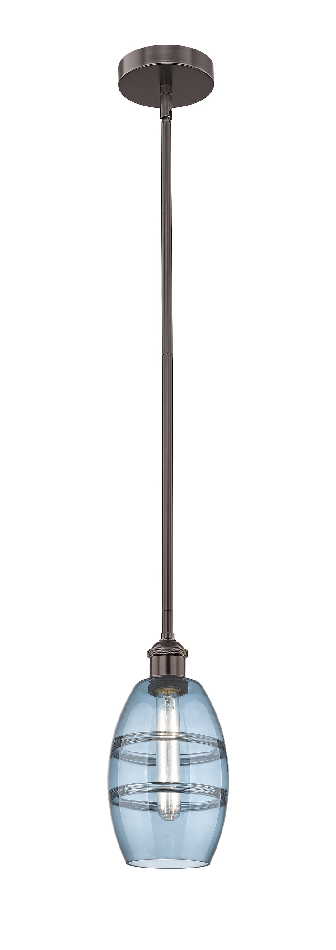 Innovations Lighting Vaz 6" Mini Pendant - Oil Rubbed Bronze Mini-Pendants Innovations Lighting Blue  ; Glass Type: Blue  