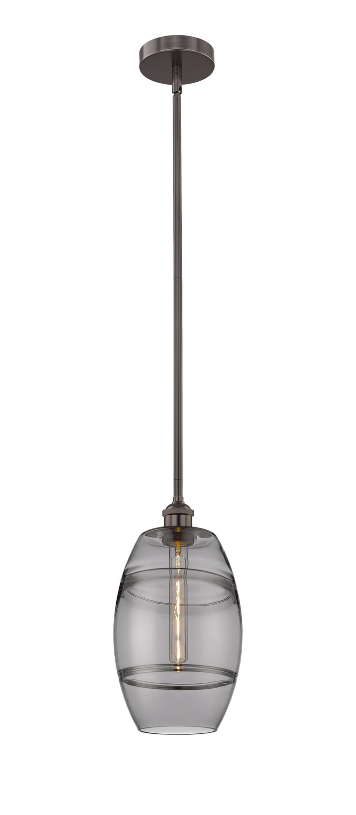 Innovations Lighting Vaz 8" Mini Pendant - Oil Rubbed Bronze Mini-Pendants Innovations Lighting Light Smoke ; Glass Type: Smoked  