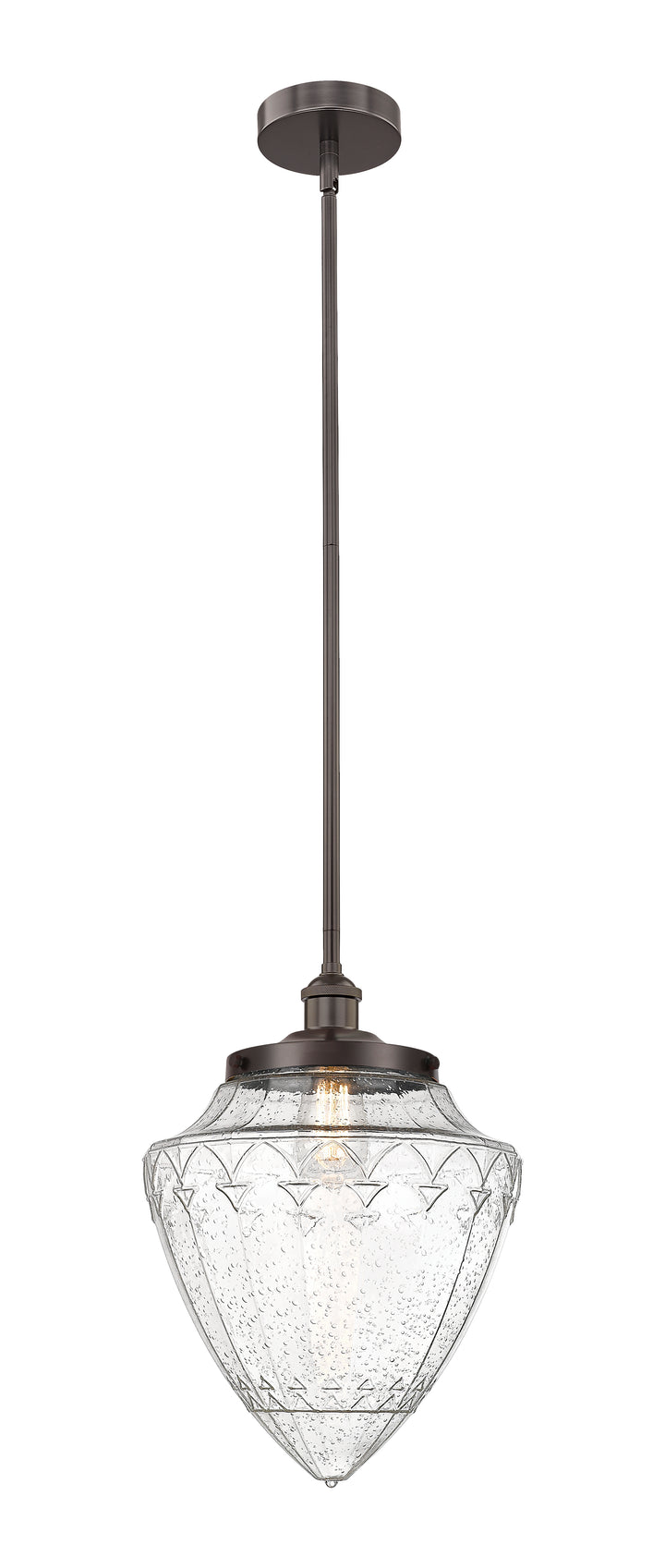 Innovations Lighting Bridgeton 15.75" Mini Pendant - Oil Rubbed Bronze Mini-Pendants Innovations Lighting Seedy ; Glass Type: Seeded  