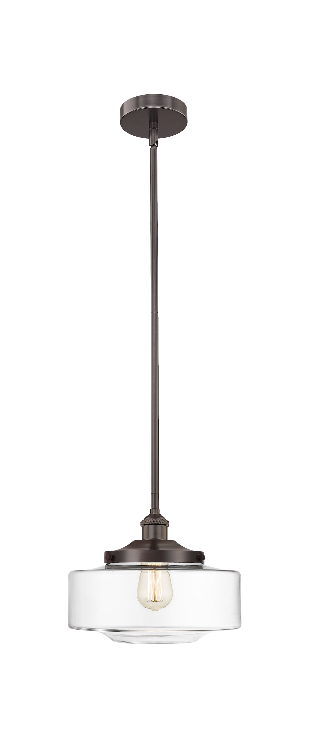 Innovations Lighting Bridgeton 12" Mini Pendant - Oil Rubbed Bronze Mini-Pendants Innovations Lighting Clear ; Glass Type: Transparent  