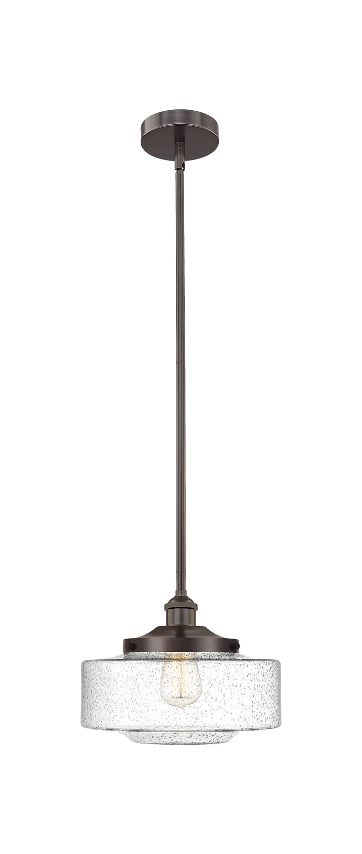 Innovations Lighting Bridgeton 12" Mini Pendant - Oil Rubbed Bronze Mini-Pendants Innovations Lighting Seedy ; Glass Type: Seeded  