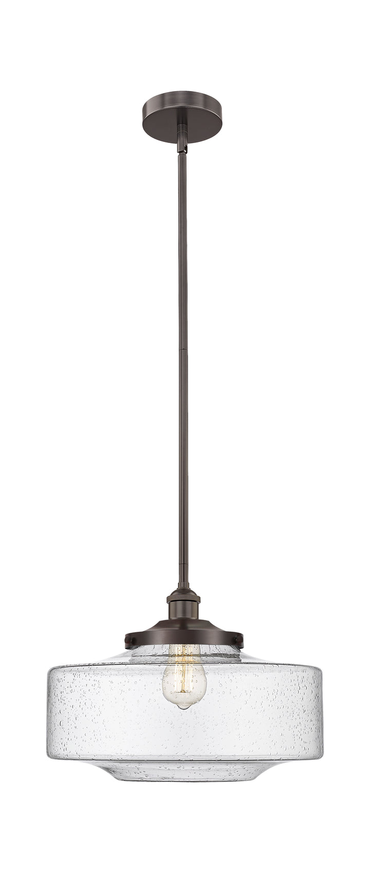 Innovations Lighting Bridgeton 16" Mini Pendant - Oil Rubbed Bronze Mini-Pendants Innovations Lighting Seedy ; Glass Type: Seeded  