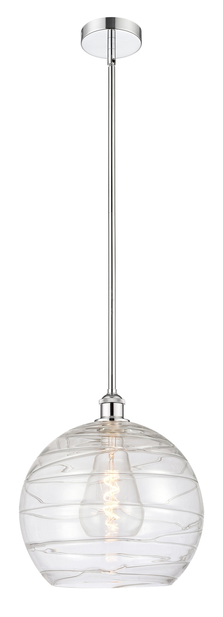 Innovations Lighting Athens Deco Swirl 14" Pendant - Polished Chrome Pendants Innovations Lighting Clear Deco Swirl ; Glass Type: Clear  