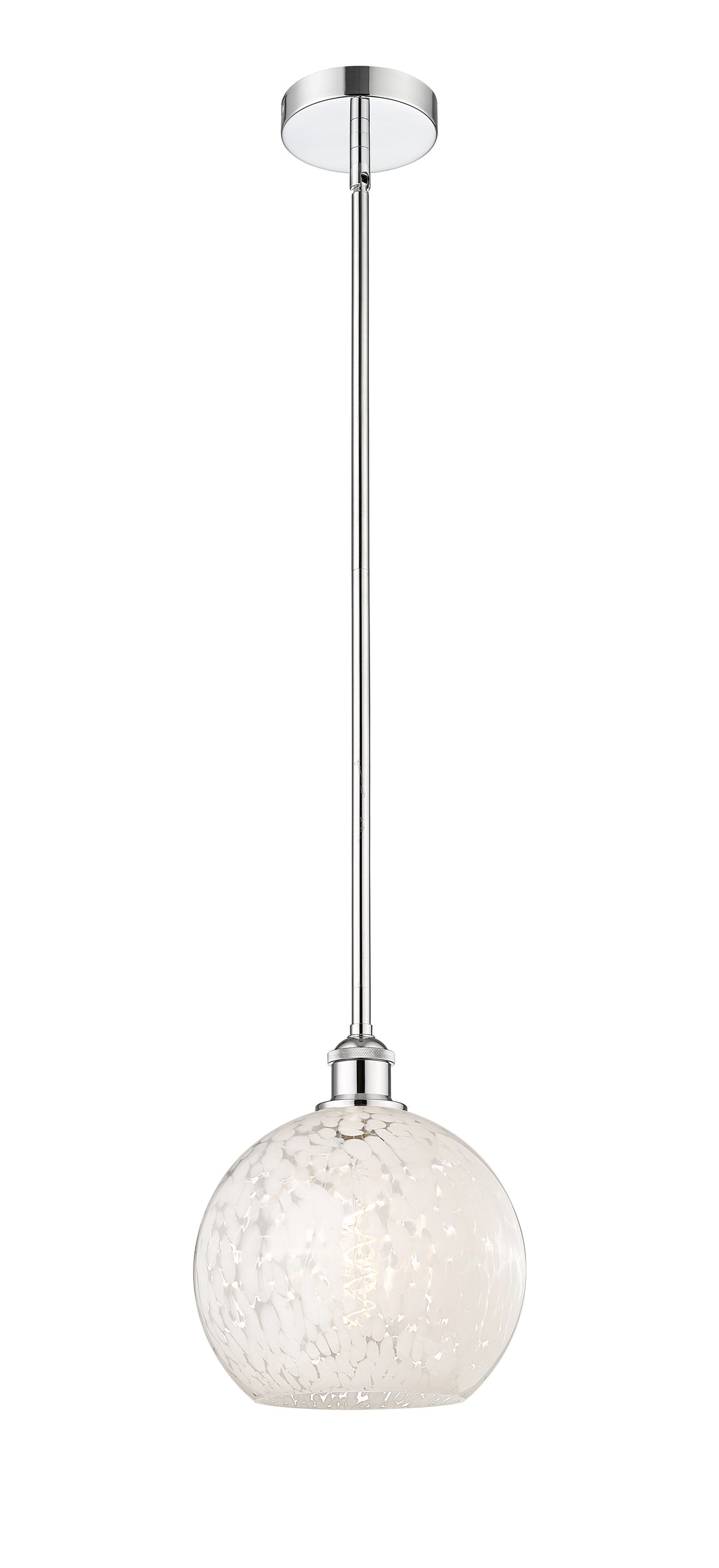 Innovations Lighting White Mouchette 10" Mini Pendant - Polished Chrome Mini-Pendants Innovations Lighting White Mouchette ; Glass Type: White  