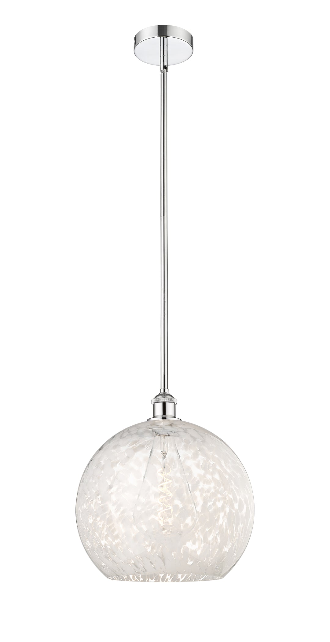 Innovations Lighting White Mouchette 14" Pendant - Polished Chrome Pendants Innovations Lighting White Mouchette ; Glass Type: White  