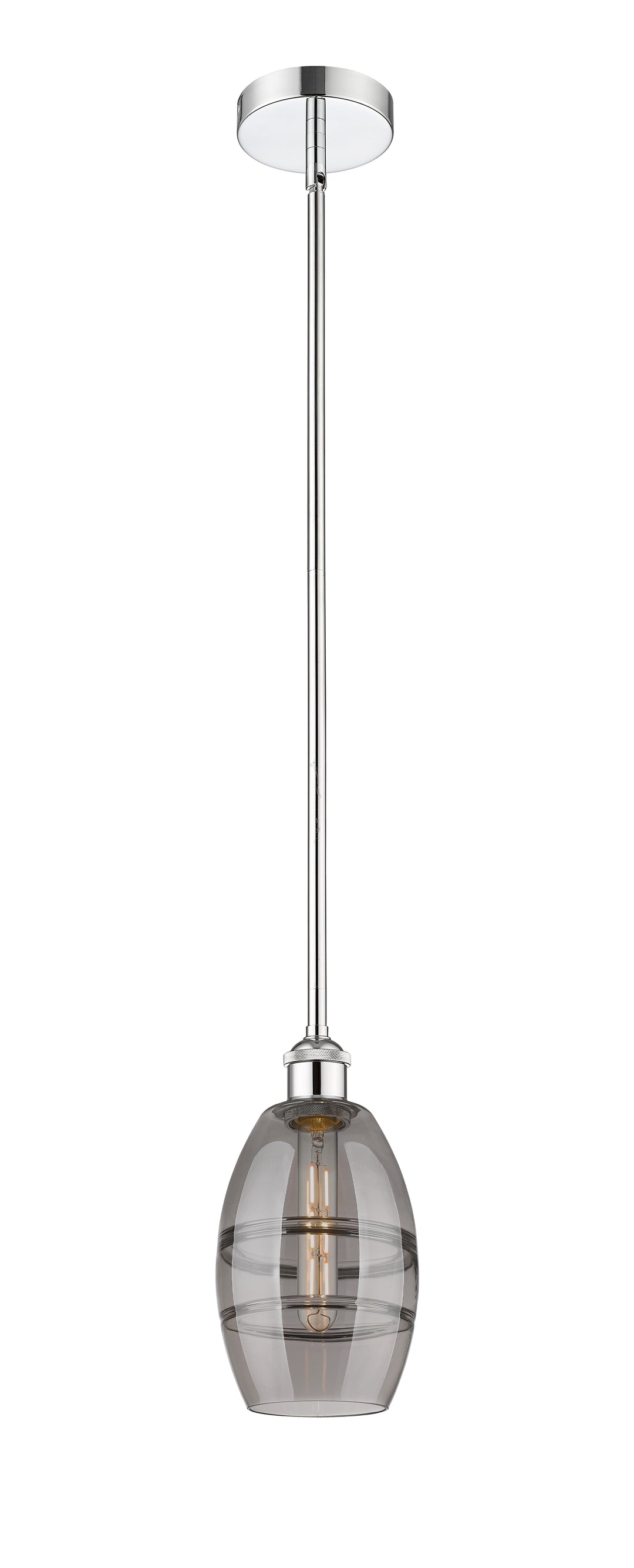 Innovations Lighting Vaz 6" Mini Pendant - Polished Chrome Mini-Pendants Innovations Lighting Light Smoke ; Glass Type: Smoked  