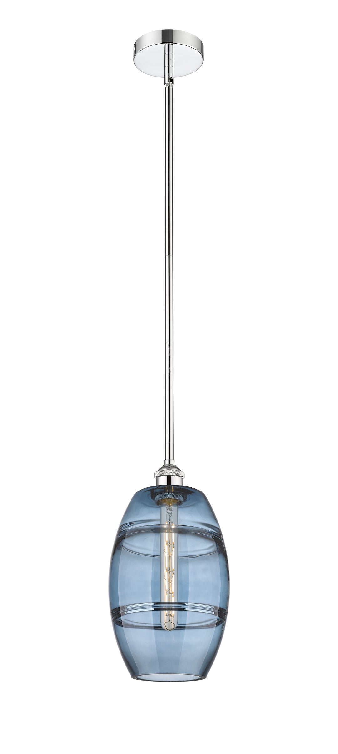 Innovations Lighting Vaz 8" Mini Pendant - Polished Chrome Mini-Pendants Innovations Lighting Blue  ; Glass Type: Blue  