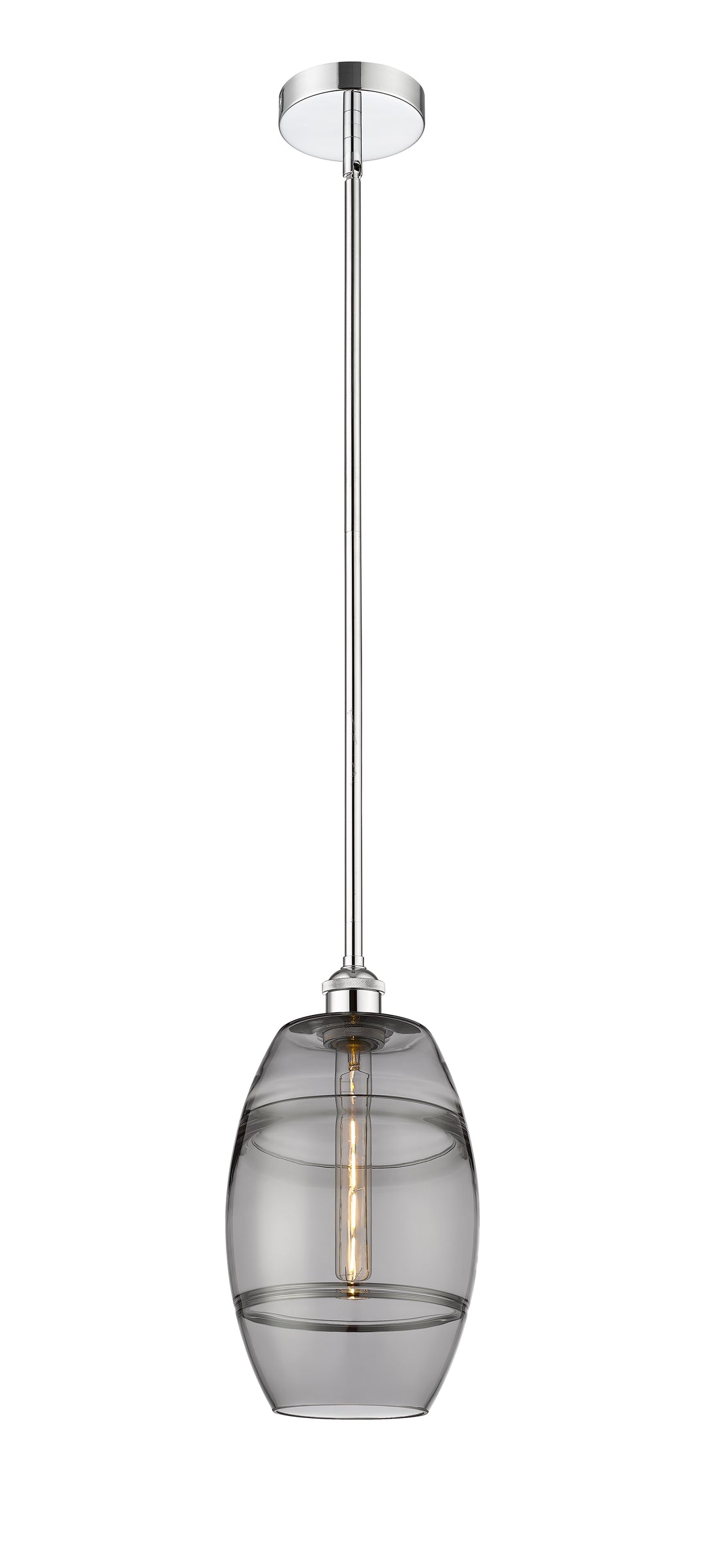 Innovations Lighting Vaz 8" Mini Pendant - Polished Chrome Mini-Pendants Innovations Lighting Light Smoke ; Glass Type: Smoked  