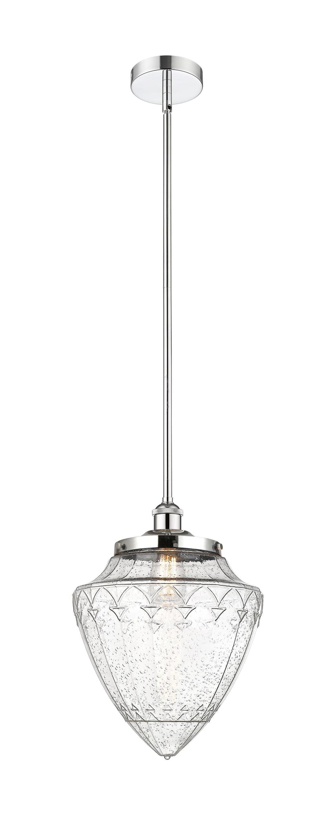 Innovations Lighting Bridgeton 16" Mini Pendant - Polished Chrome Mini-Pendants Innovations Lighting Seedy ; Glass Type: Seeded  