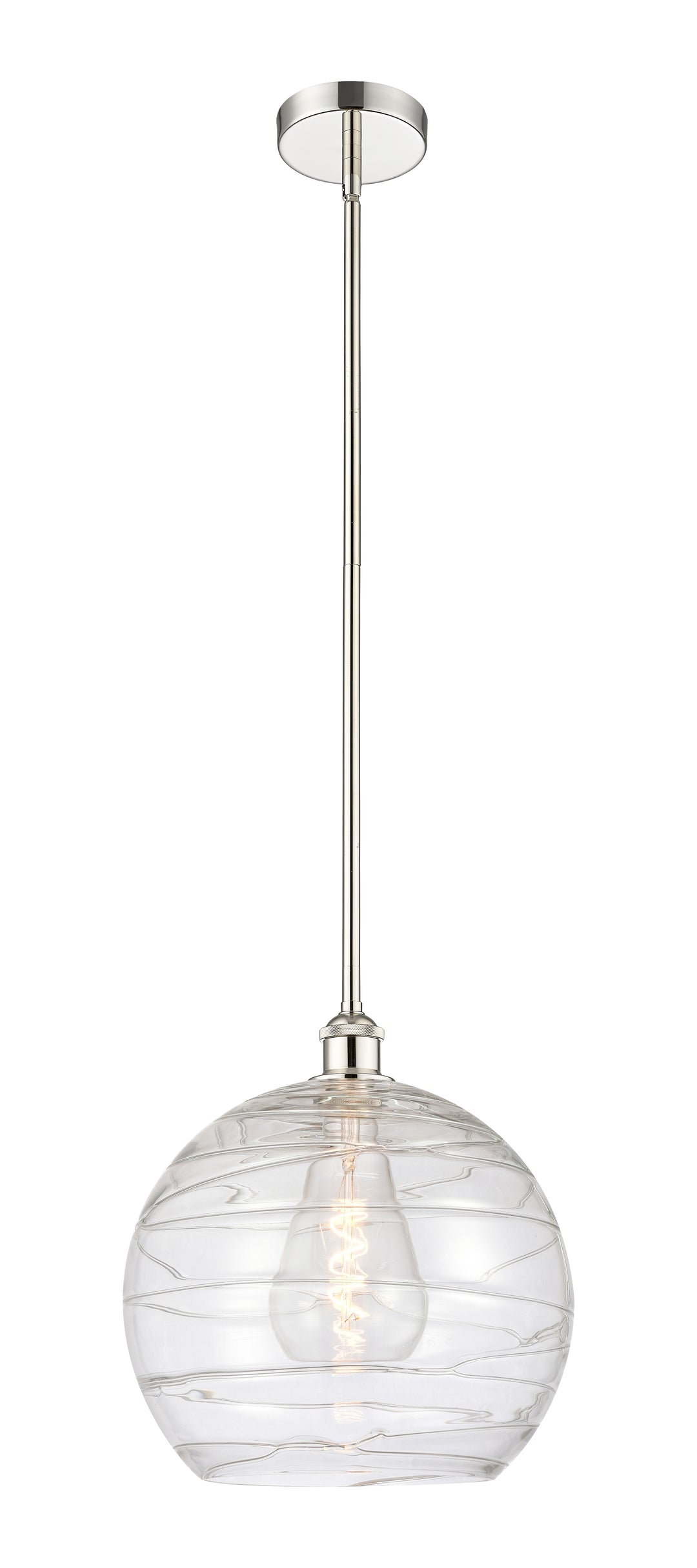 Innovations Lighting Athens Deco Swirl 14" Pendant - Polished Nickel Pendants Innovations Lighting Clear Deco Swirl ; Glass Type: Clear  