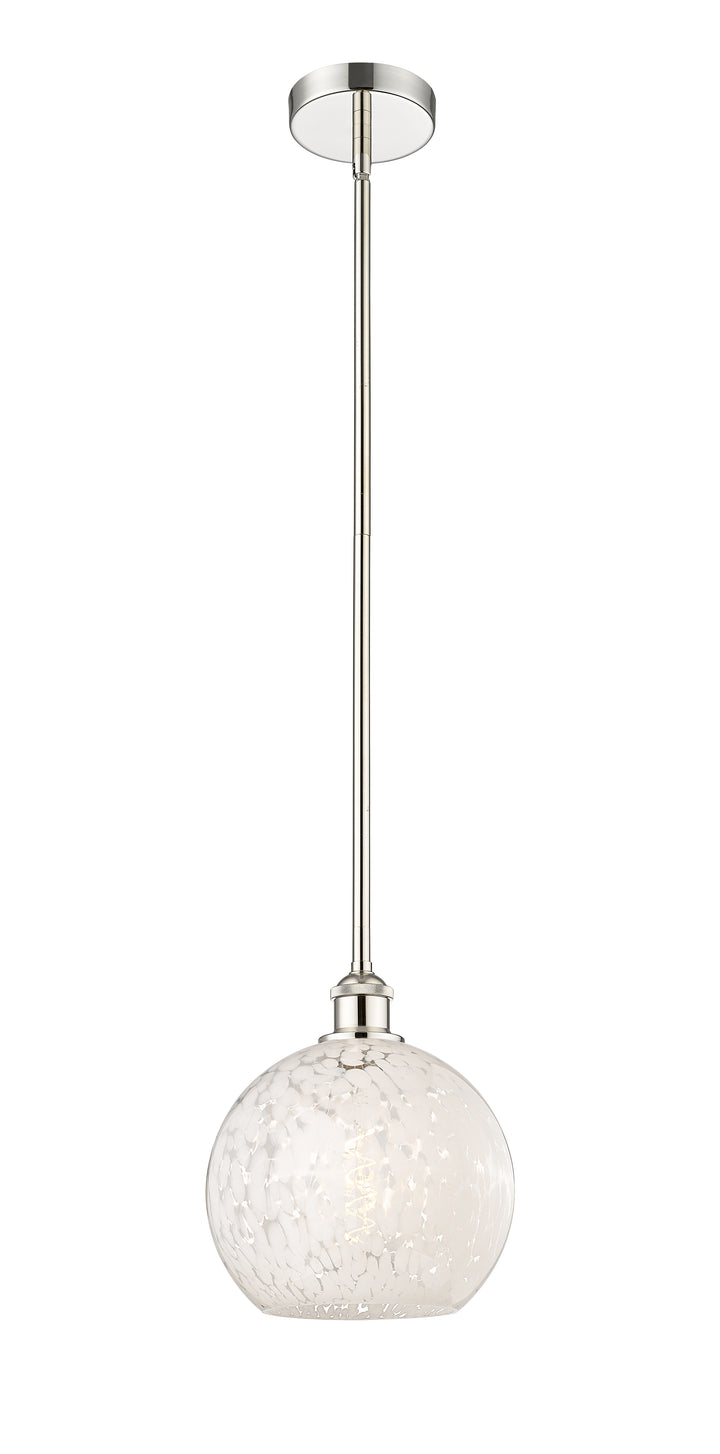 Innovations Lighting White Mouchette 10" Mini Pendant - Polished Nickel Mini-Pendants Innovations Lighting White Mouchette ; Glass Type: White  