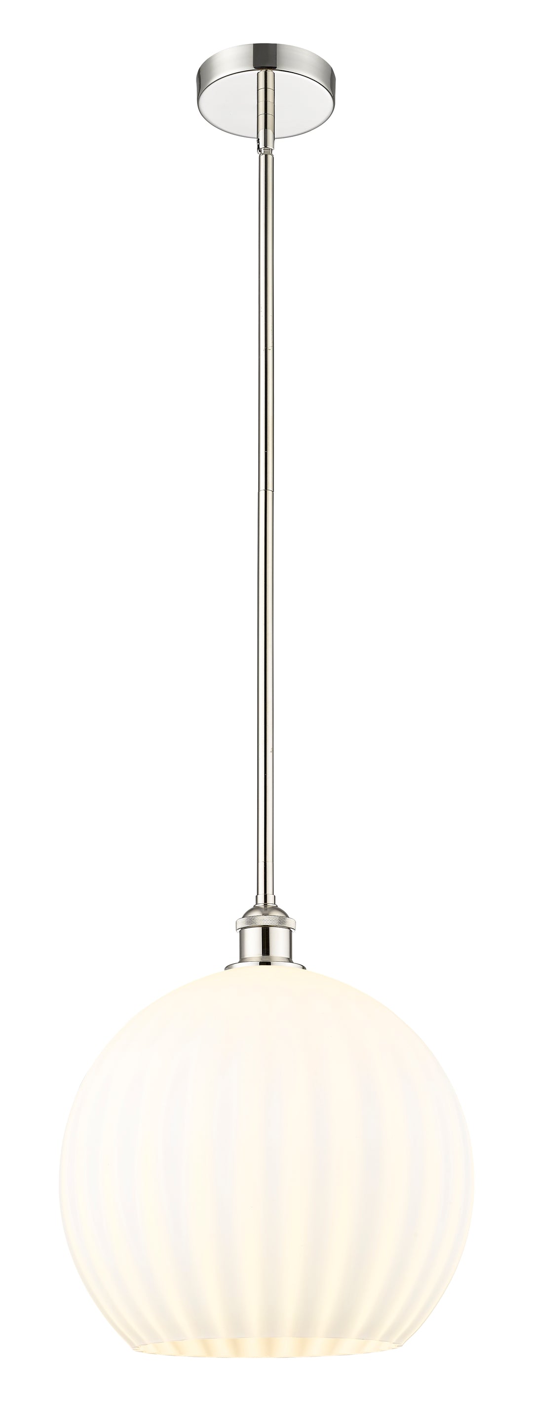 Innovations Lighting White Venetian 14" Pendant - Polished Nickel Pendants Innovations Lighting White Venetian ; Glass Type: White  