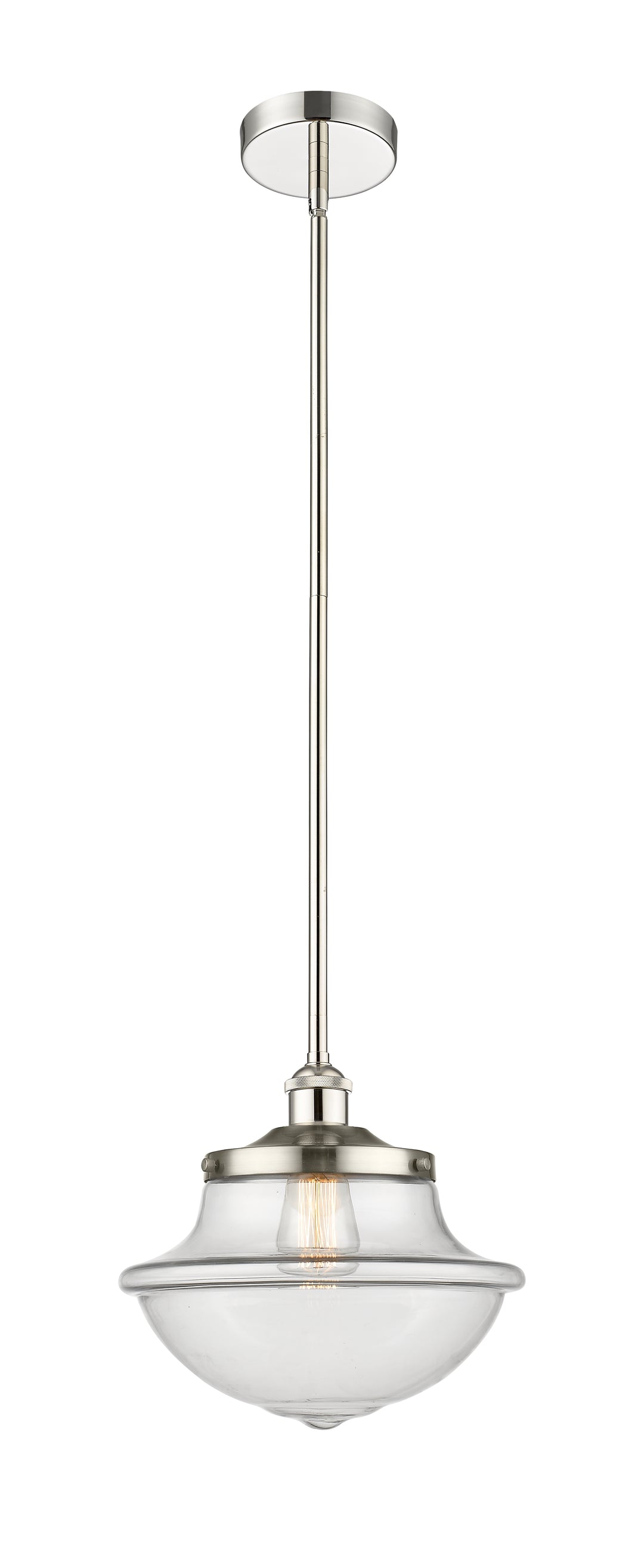 Innovations Lighting Oxford 12" Mini Pendant - Polished Nickel Mini-Pendants Innovations Lighting Clear ; Glass Type: Transparent  