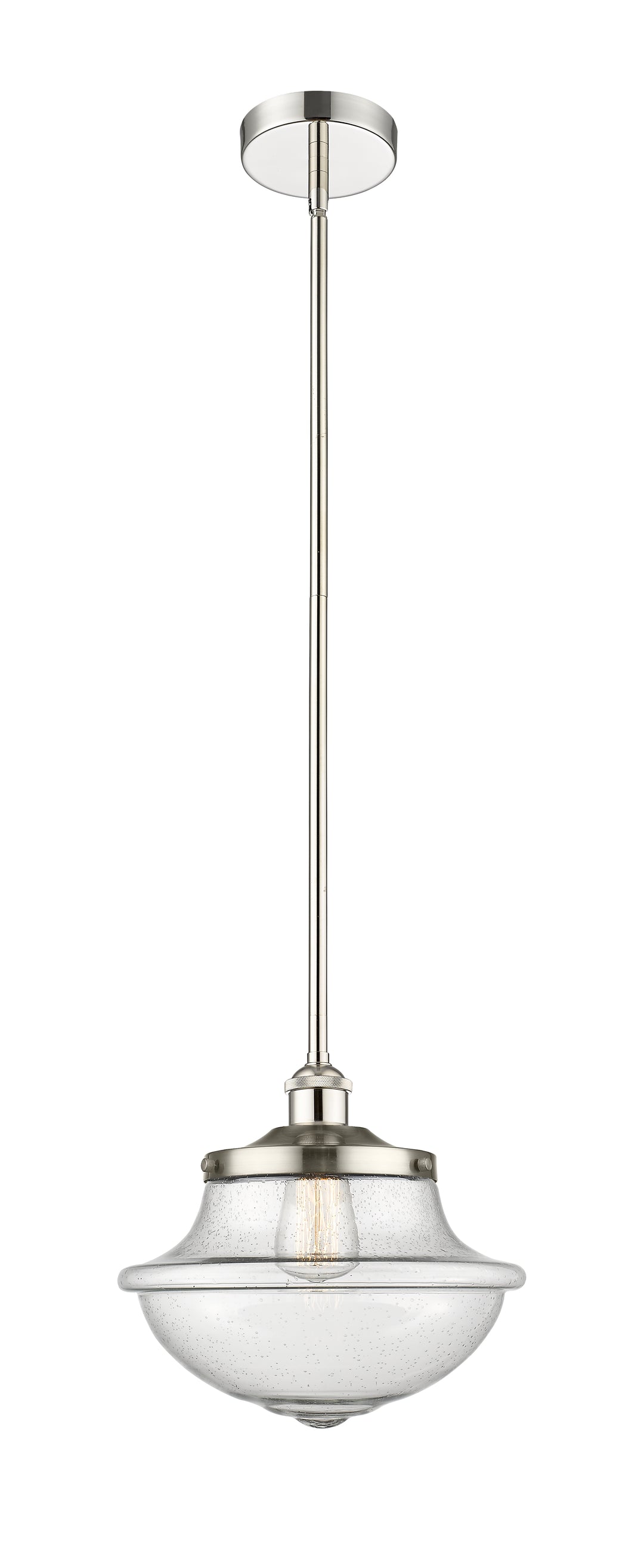 Innovations Lighting Oxford 12" Mini Pendant - Polished Nickel Mini-Pendants Innovations Lighting Seedy ; Glass Type: Seeded  