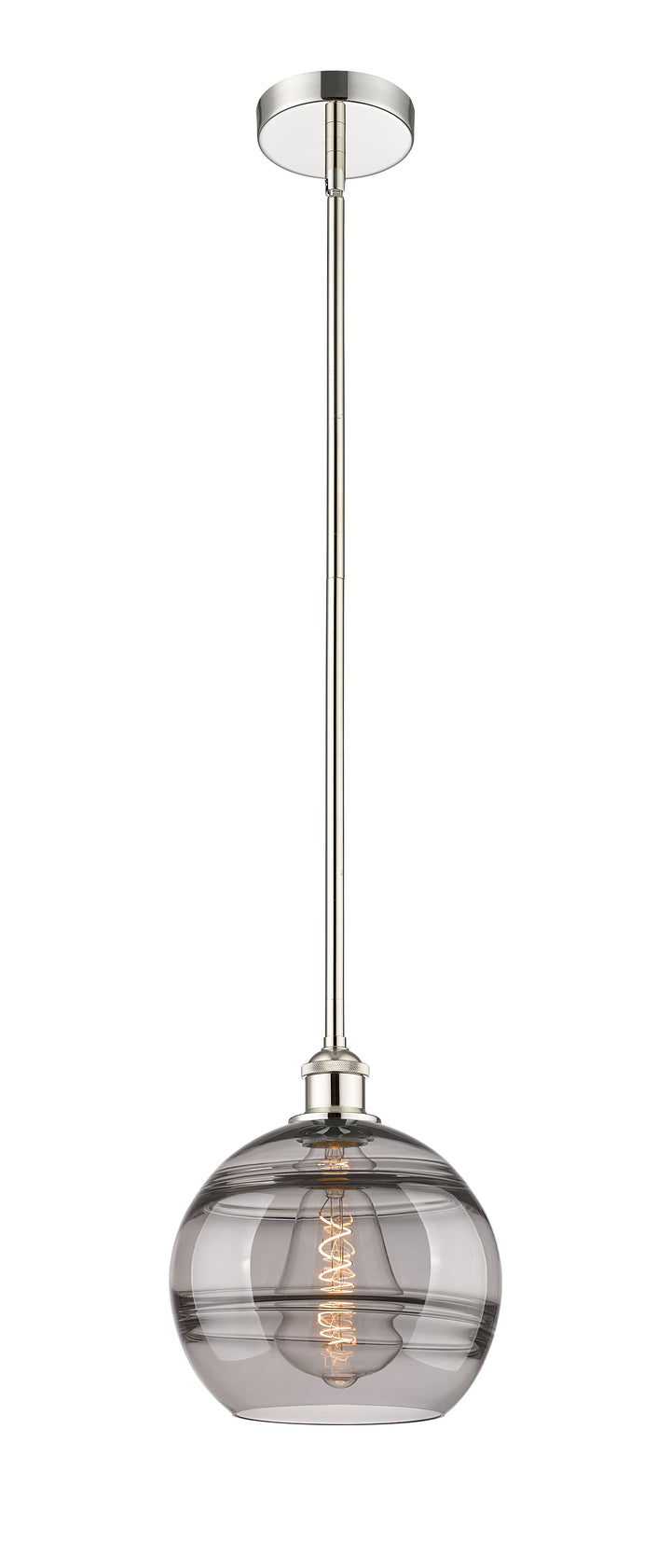 Innovations Lighting Rochester 10" Mini Pendant - Polished Nickel Mini-Pendants Innovations Lighting Light Smoke ; Glass Type: Smoked  