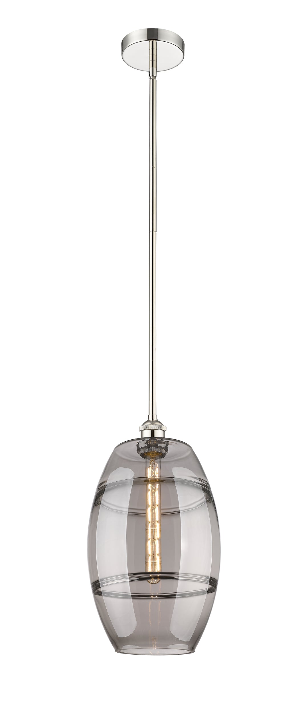 Innovations Lighting Vaz 10" Mini Pendant - Polished Nickel Mini-Pendants Innovations Lighting Light Smoke ; Glass Type: Smoked  