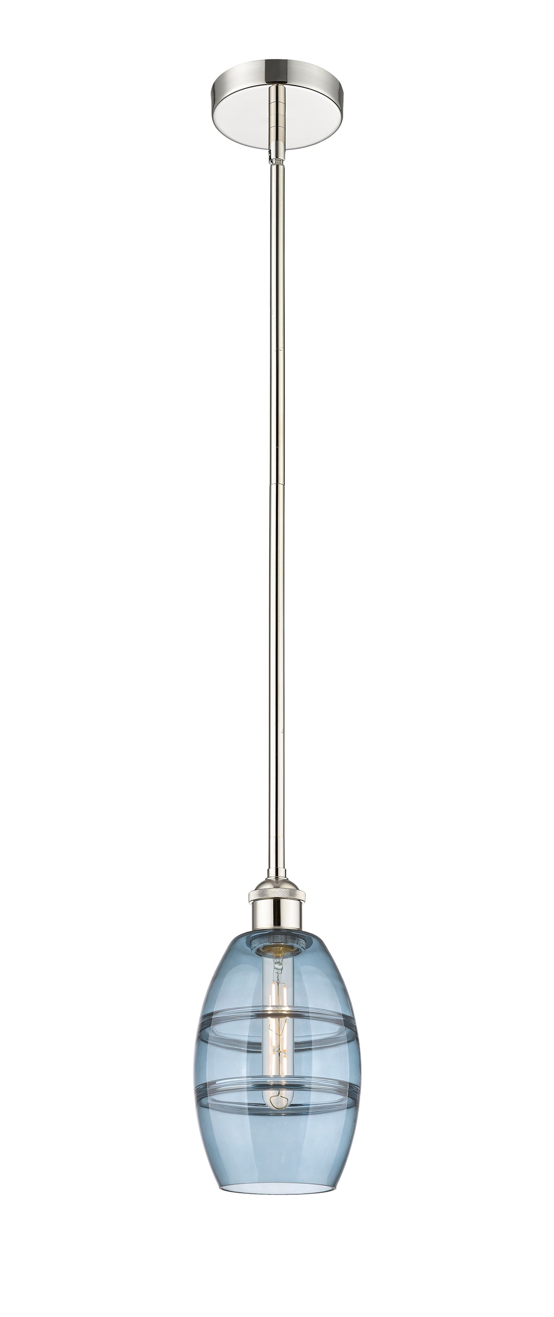 Innovations Lighting Vaz 6" Mini Pendant - Polished Nickel Mini-Pendants Innovations Lighting Blue  ; Glass Type: Blue  