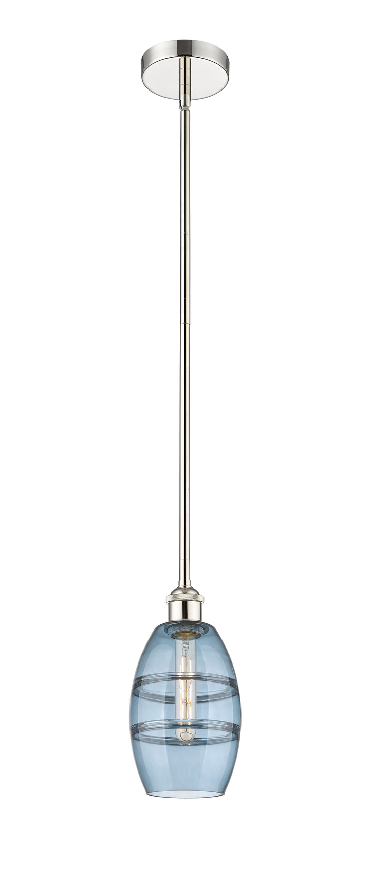 Innovations Lighting Vaz 6" Mini Pendant - Polished Nickel Mini-Pendants Innovations Lighting Blue  ; Glass Type: Blue  