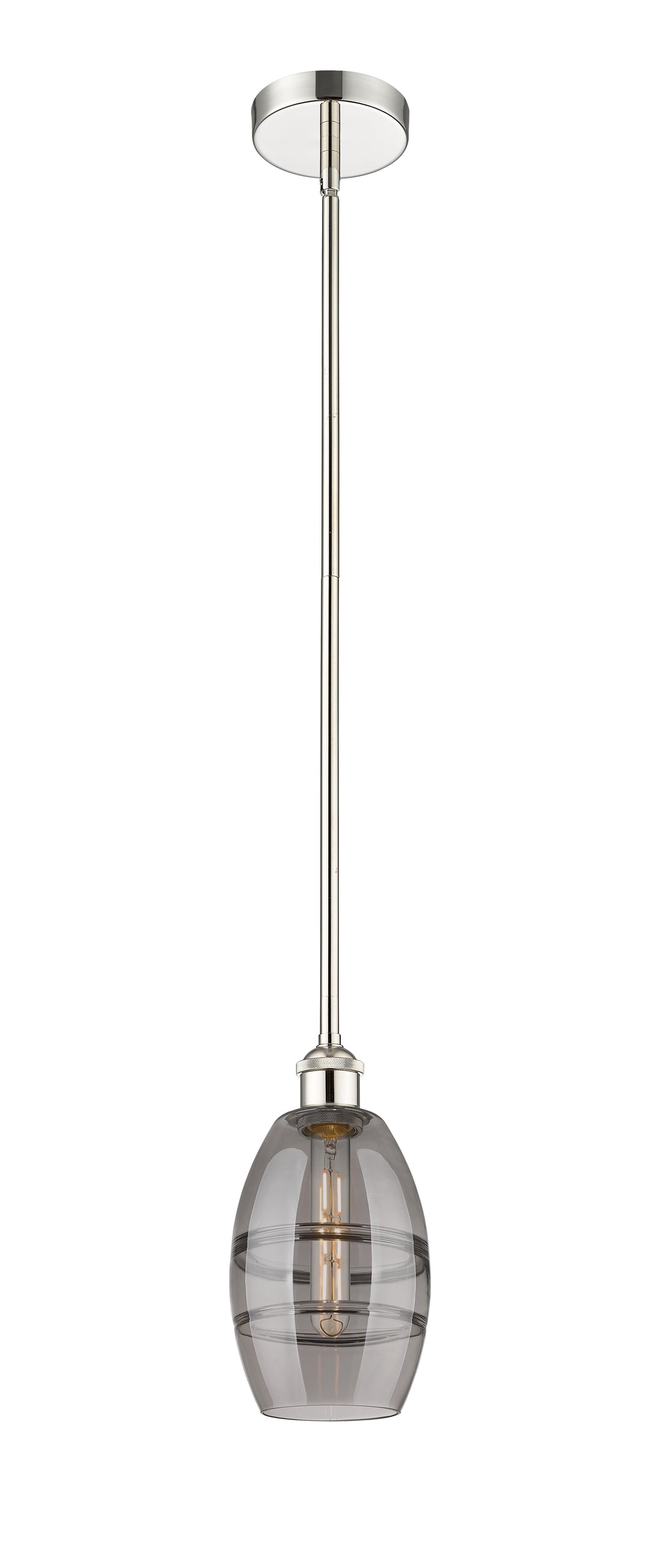 Innovations Lighting Vaz 6" Mini Pendant - Polished Nickel Mini-Pendants Innovations Lighting Light Smoke ; Glass Type: Smoked  