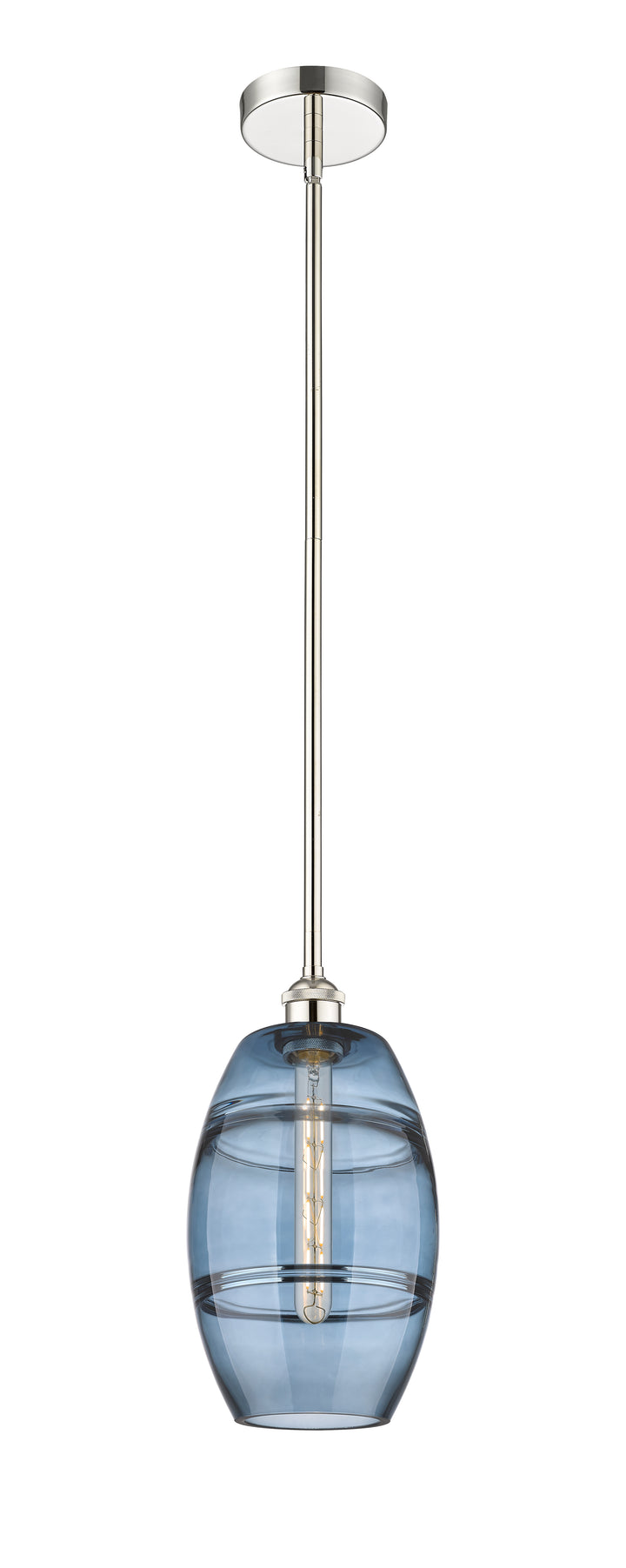 Innovations Lighting Vaz 8" Mini Pendant - Polished Nickel Mini-Pendants Innovations Lighting Blue  ; Glass Type: Blue  