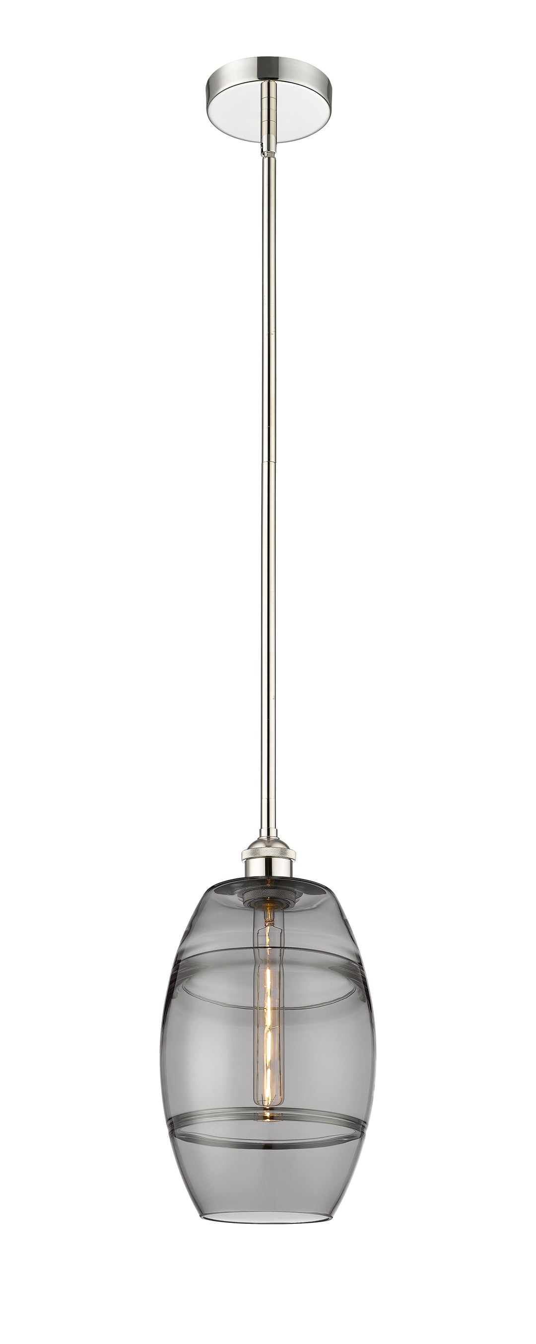 Innovations Lighting Vaz 8" Mini Pendant - Polished Nickel Mini-Pendants Innovations Lighting Light Smoke ; Glass Type: Smoked  