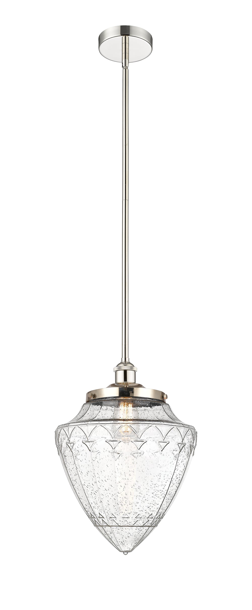 Innovations Lighting Bridgeton 15.75" Mini Pendant - Polished Nickel Mini-Pendants Innovations Lighting Seedy ; Glass Type: Seeded  