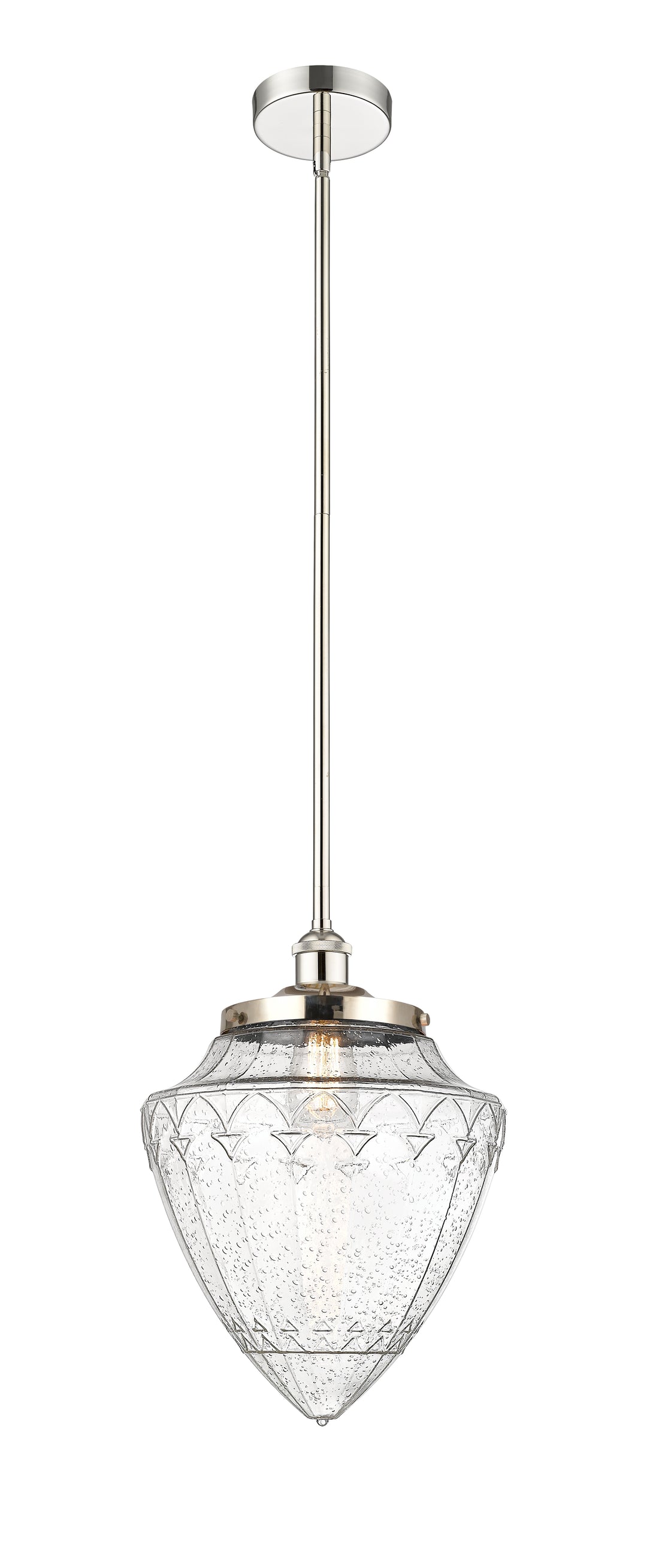 Innovations Lighting Bridgeton 15.75" Mini Pendant - Polished Nickel Mini-Pendants Innovations Lighting Seedy ; Glass Type: Seeded  