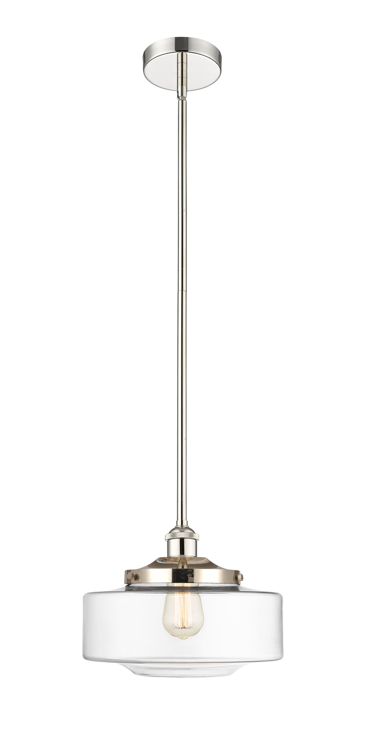 Innovations Lighting Bridgeton 12" Mini Pendant - Polished Nickel Mini-Pendants Innovations Lighting Clear ; Glass Type: Transparent  