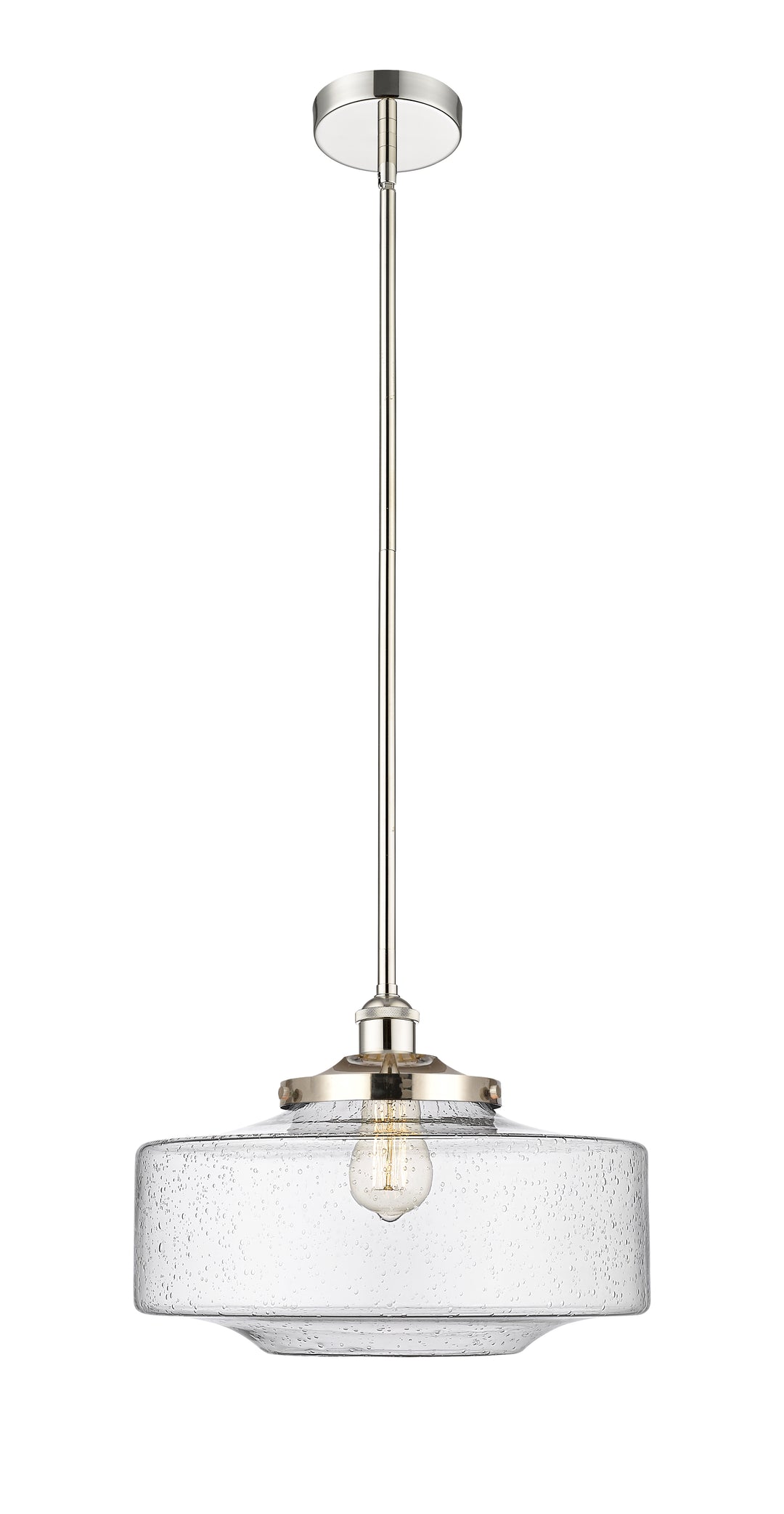 Innovations Lighting Bridgeton 16" Mini Pendant - Polished Nickel Mini-Pendants Innovations Lighting Seedy ; Glass Type: Seeded  