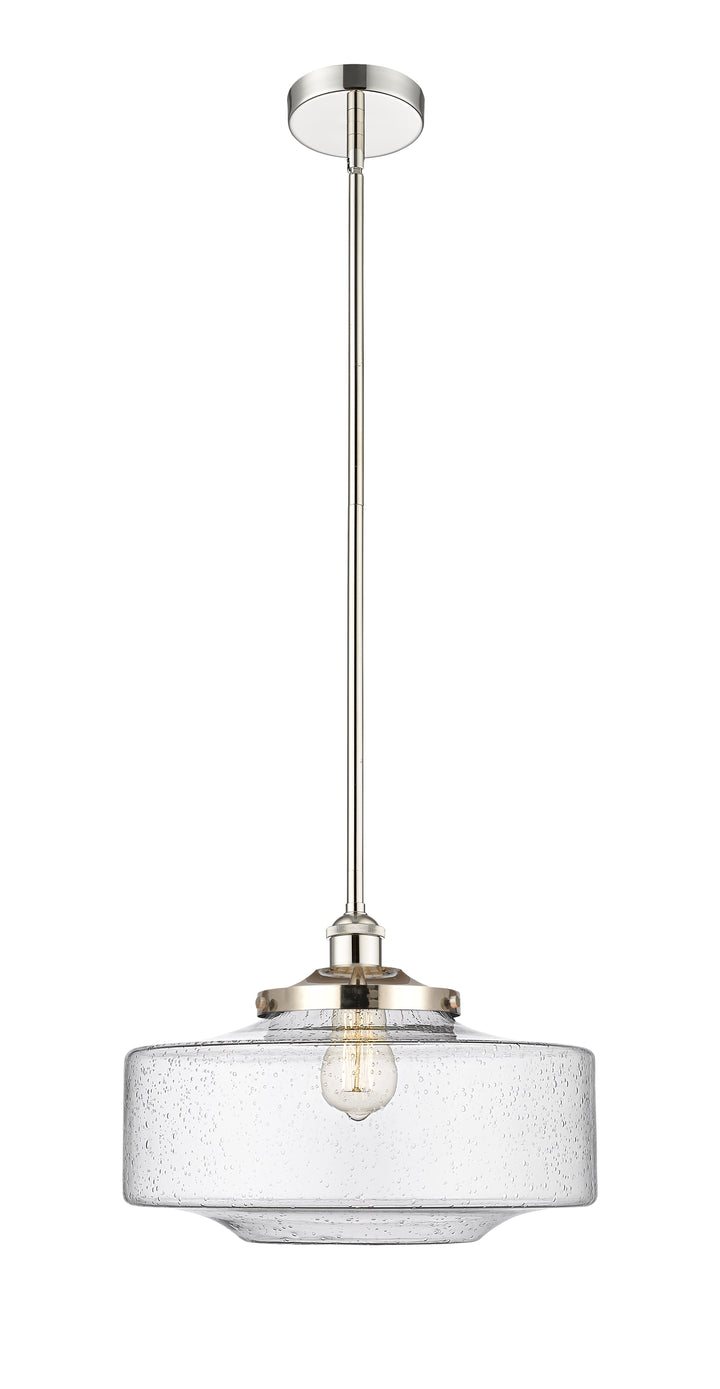 Innovations Lighting Bridgeton 16" Mini Pendant - Polished Nickel Mini-Pendants Innovations Lighting Seedy ; Glass Type: Seeded  