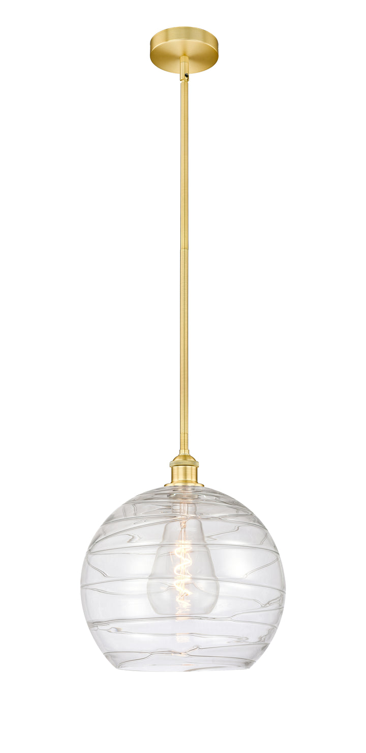 Innovations Lighting Athens Deco Swirl 14" Pendant - Satin Gold Pendants Innovations Lighting Clear Deco Swirl ; Glass Type: Clear  