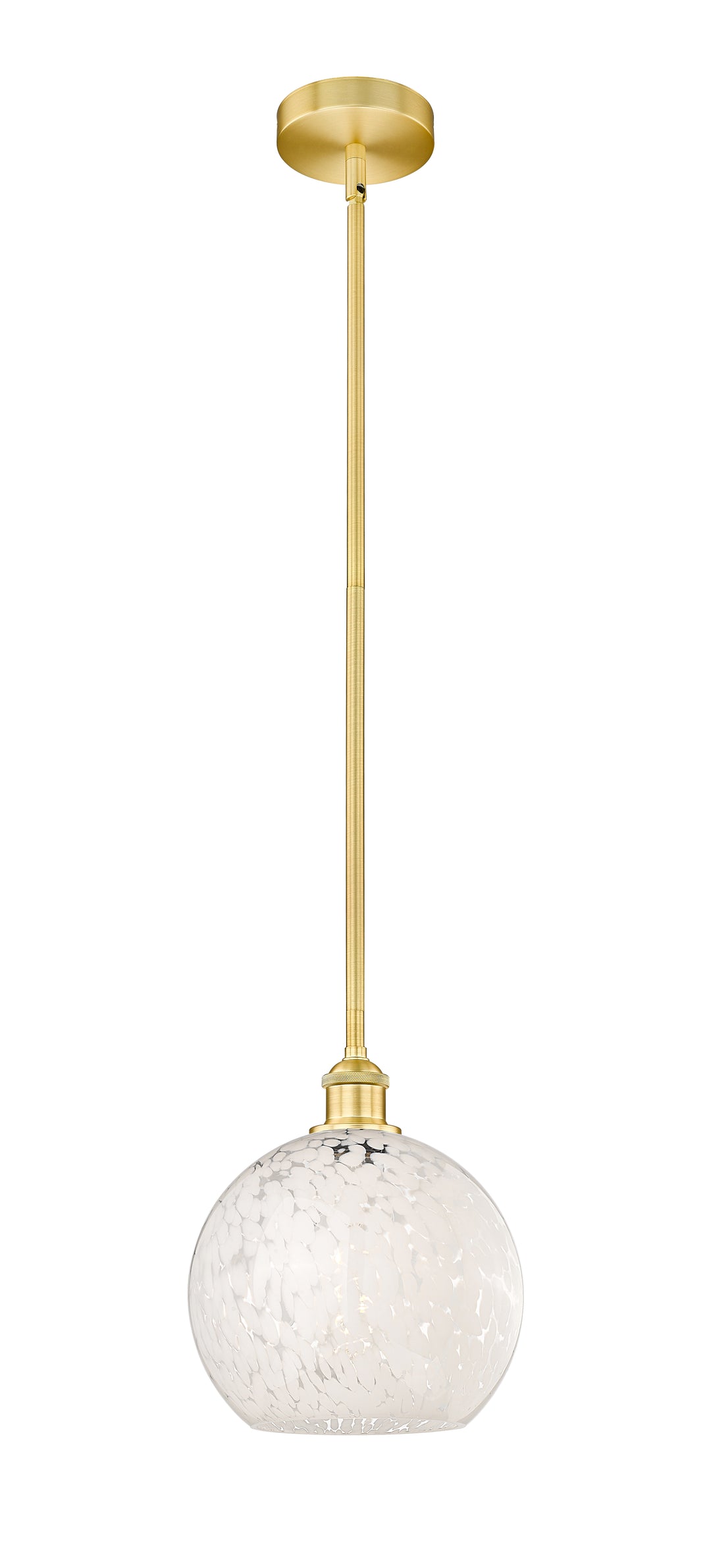 Innovations Lighting White Mouchette 10" Mini Pendant - Satin Gold Mini-Pendants Innovations Lighting White Mouchette ; Glass Type: White  