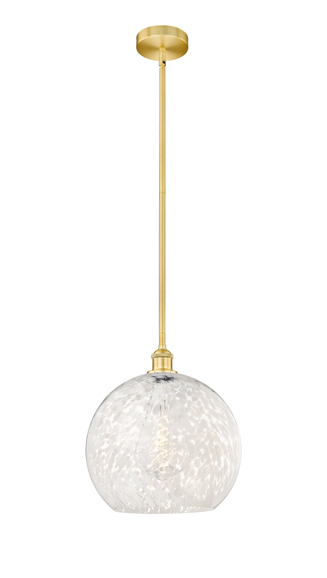 Innovations Lighting White Mouchette 14" Pendant - Satin Gold Pendants Innovations Lighting White Mouchette ; Glass Type: White  