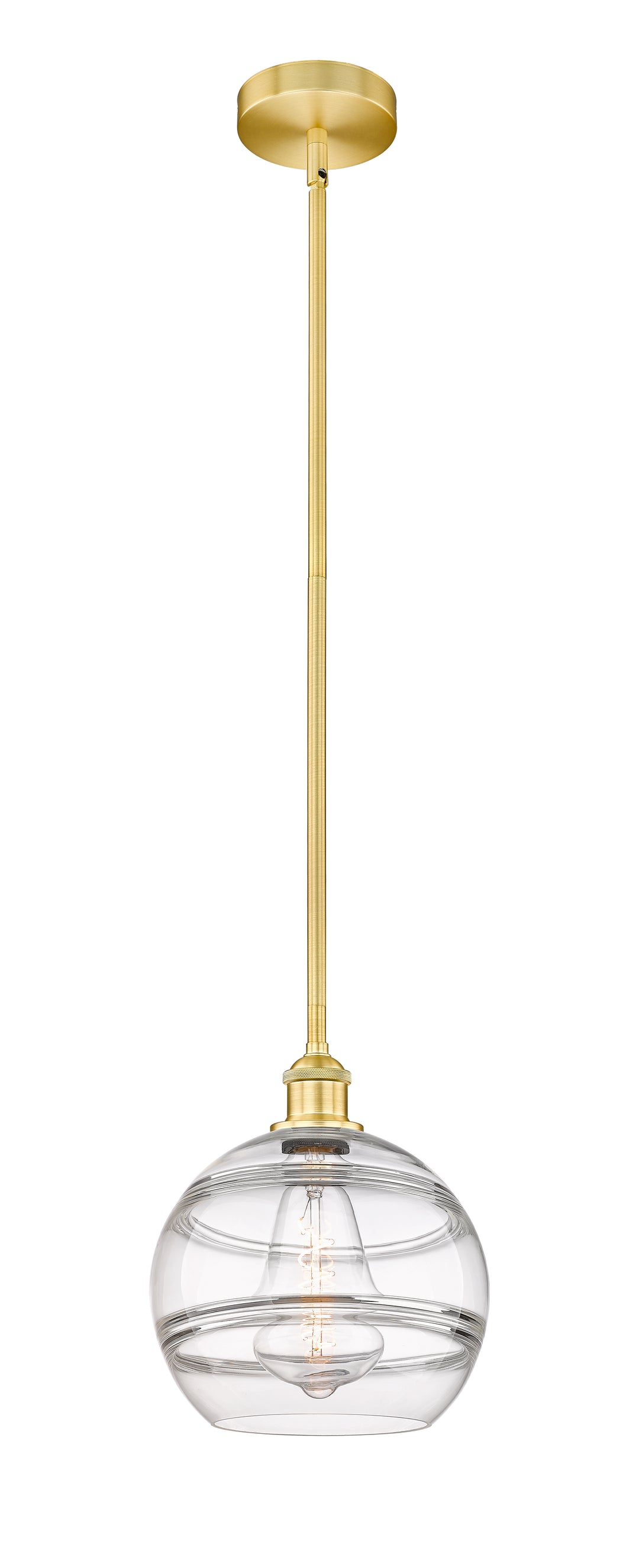 Innovations Lighting Rochester 10" Mini Pendant - Satin Gold Mini-Pendants Innovations Lighting Clear ; Glass Type: Clear  