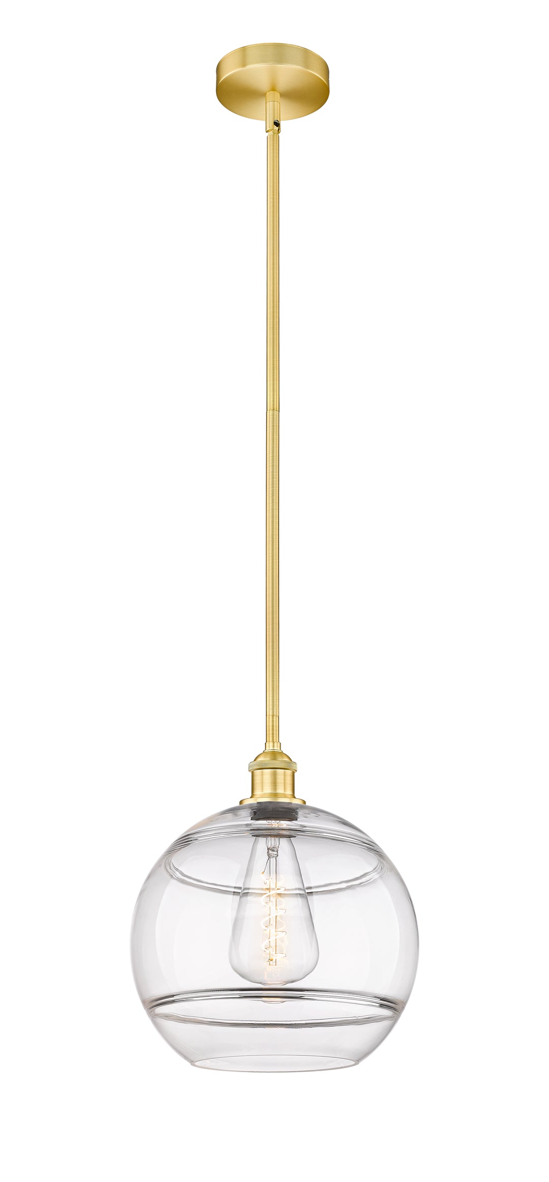 Innovations Lighting Rochester 12" Mini Pendant - Satin Gold Mini-Pendants Innovations Lighting Clear ; Glass Type: Clear  