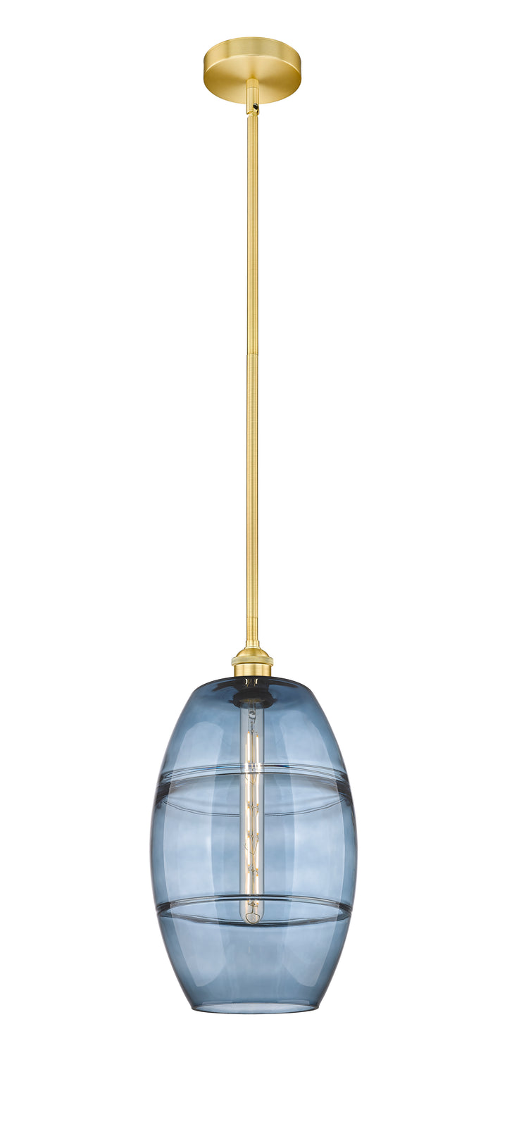 Innovations Lighting Vaz 10" Mini Pendant - Satin Gold Mini-Pendants Innovations Lighting Blue  ; Glass Type: Blue  