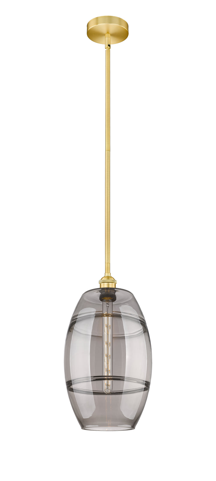 Innovations Lighting Vaz 10" Mini Pendant - Satin Gold Mini-Pendants Innovations Lighting Light Smoke ; Glass Type: Smoked  