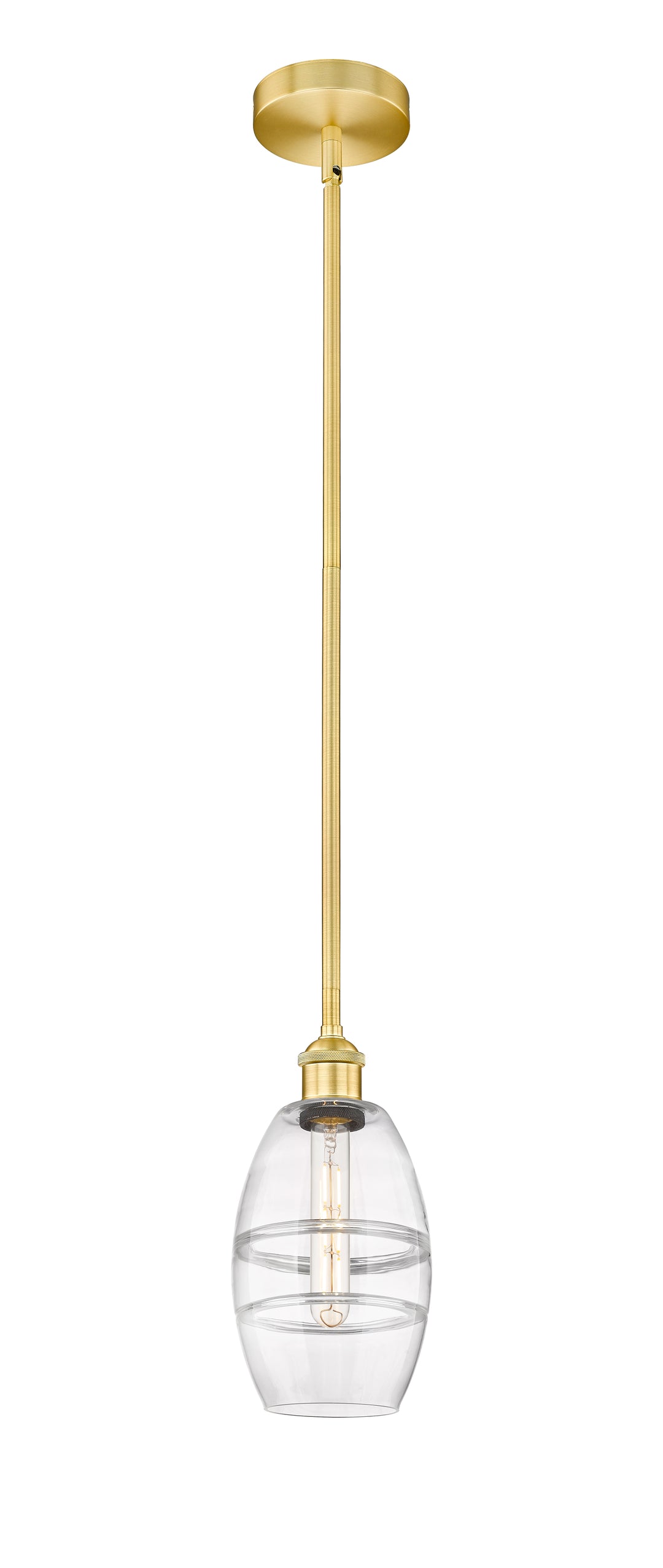 Innovations Lighting Vaz 6" Mini Pendant - Satin Gold Mini-Pendants Innovations Lighting Clear ; Glass Type: Clear  