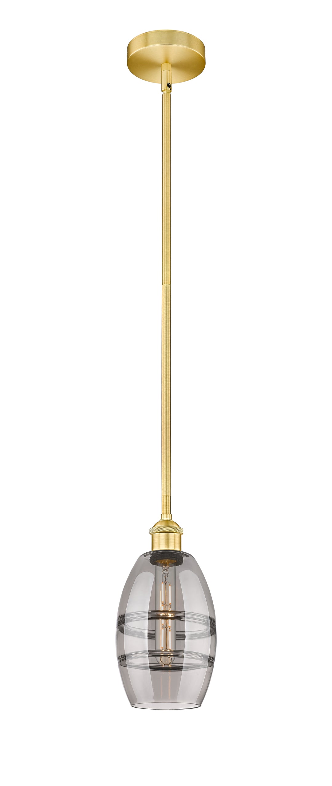 Innovations Lighting Vaz 6" Mini Pendant - Satin Gold Mini-Pendants Innovations Lighting Light Smoke ; Glass Type: Smoked  