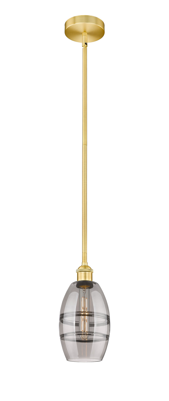 Innovations Lighting Vaz 6" Mini Pendant - Satin Gold Mini-Pendants Innovations Lighting Light Smoke ; Glass Type: Smoked  