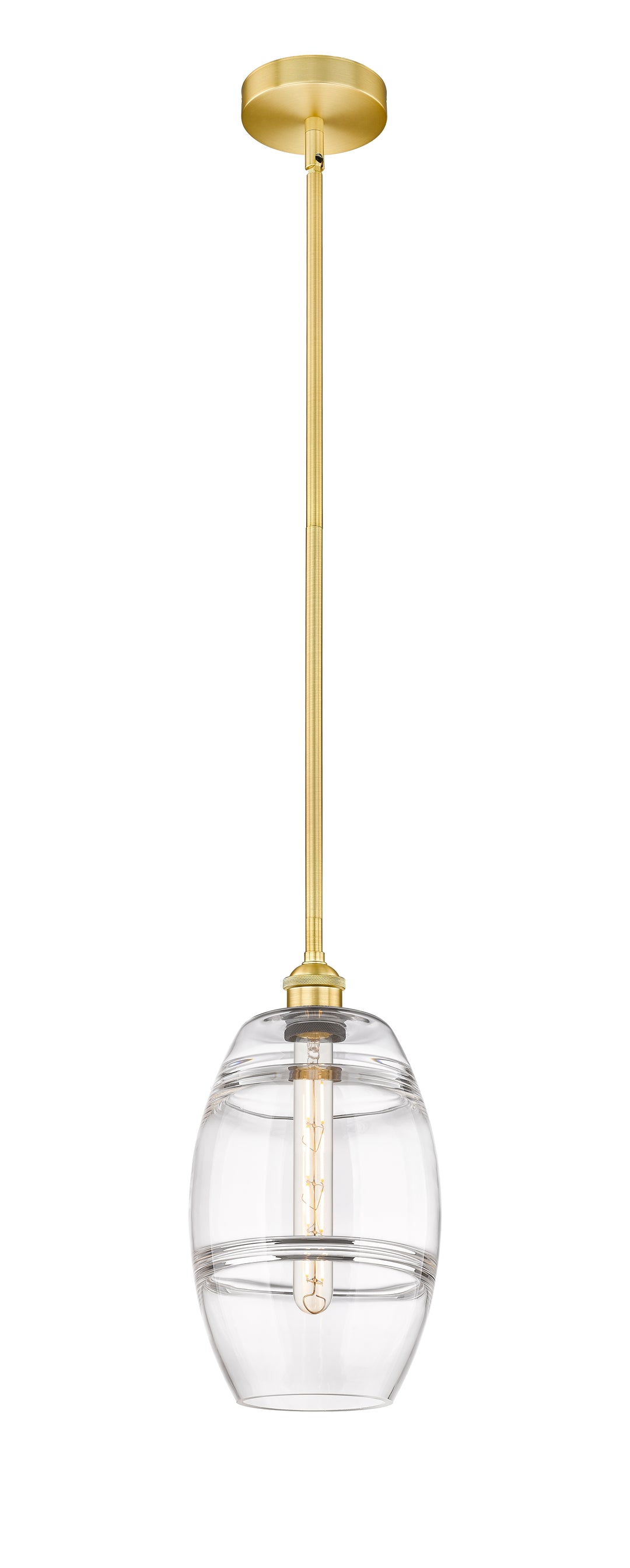 Innovations Lighting Vaz 8" Mini Pendant - Satin Gold Mini-Pendants Innovations Lighting Clear ; Glass Type: Clear  