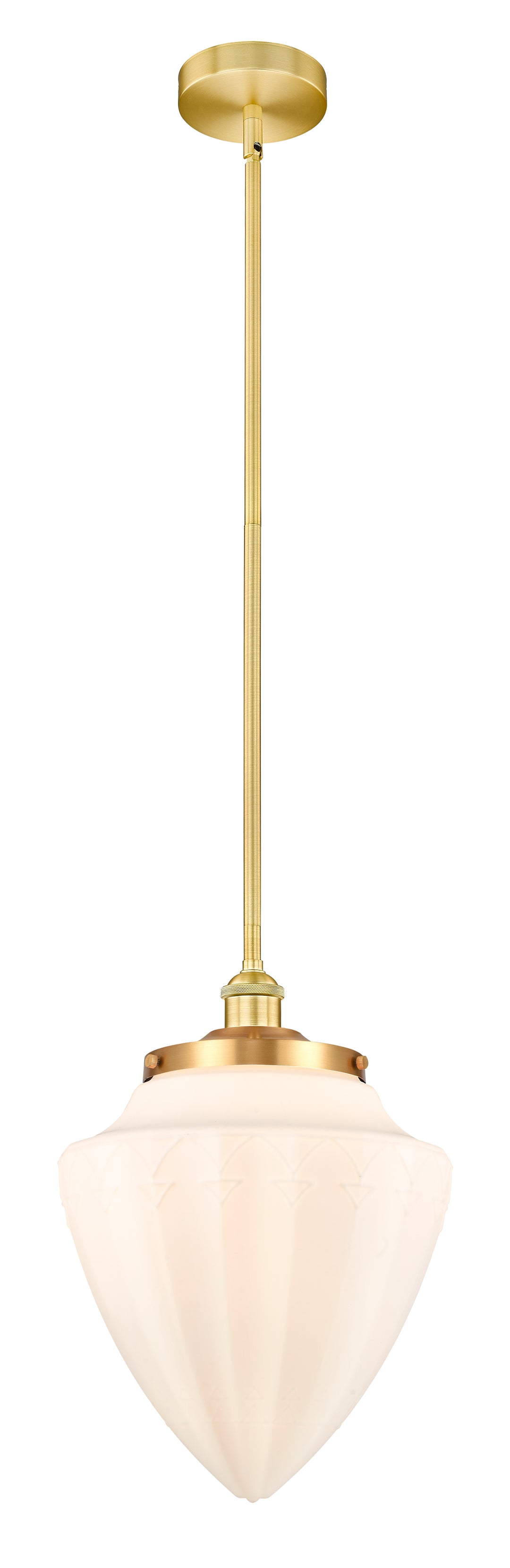 Innovations Lighting Bridgeton 15.75" Mini Pendant - Satin Gold Mini-Pendants Innovations Lighting Matte White ; Glass Type: Frosted  