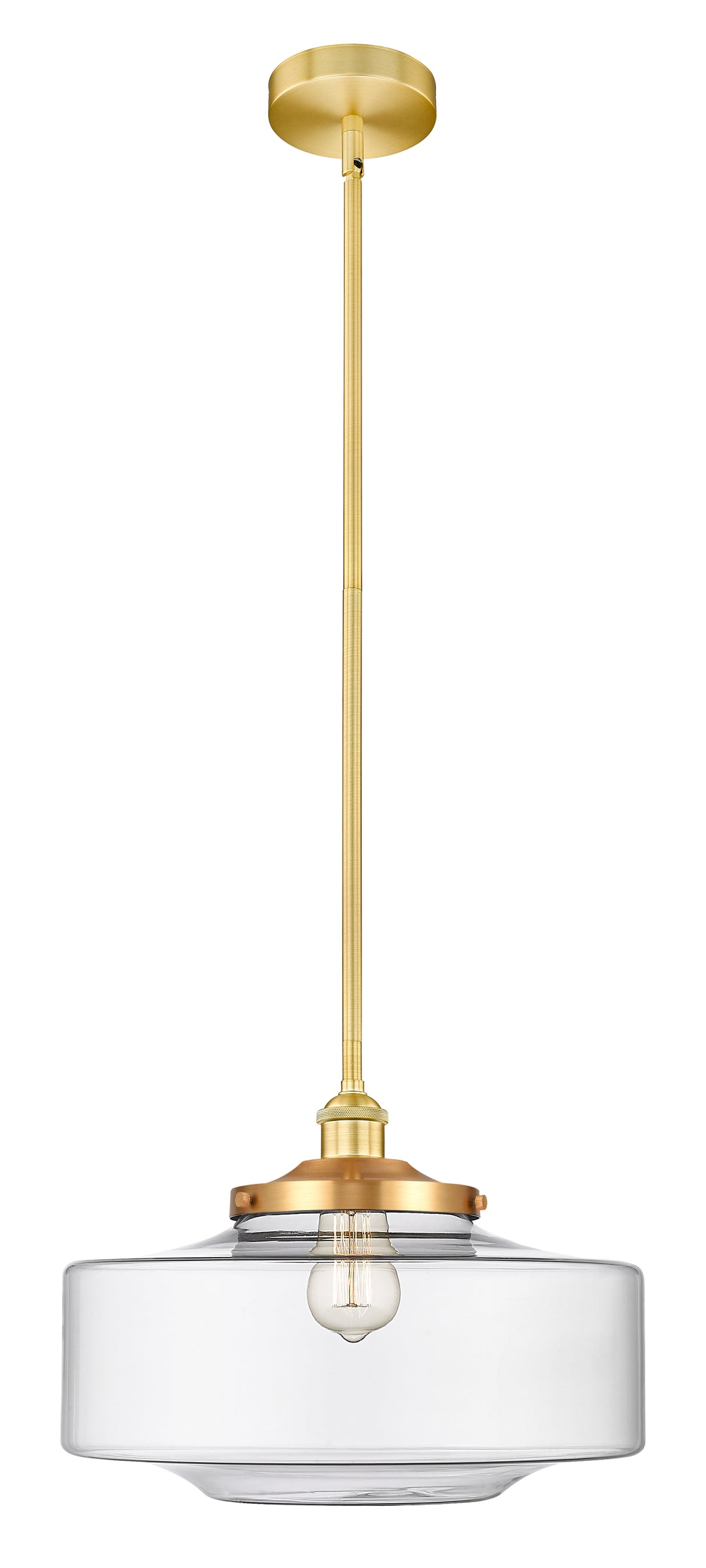 Innovations Lighting Bridgeton 16" Mini Pendant - Satin Gold Mini-Pendants Innovations Lighting Clear ; Glass Type: Transparent  