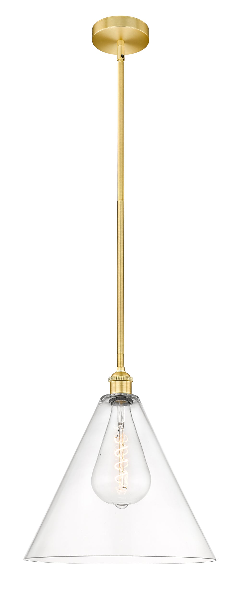 Innovations Lighting Berkshire Glass 16" Pendant - Satin Gold Pendants Innovations Lighting Clear ; Glass Type: Clear  