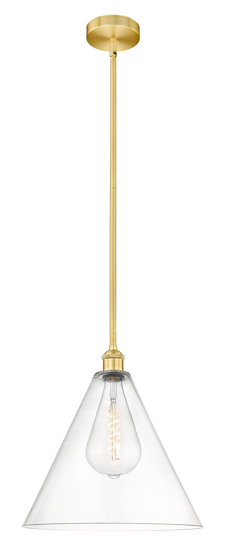 Innovations Lighting Berkshire Glass 16" Pendant - Satin Gold Pendants Innovations Lighting Clear ; Glass Type: Clear  