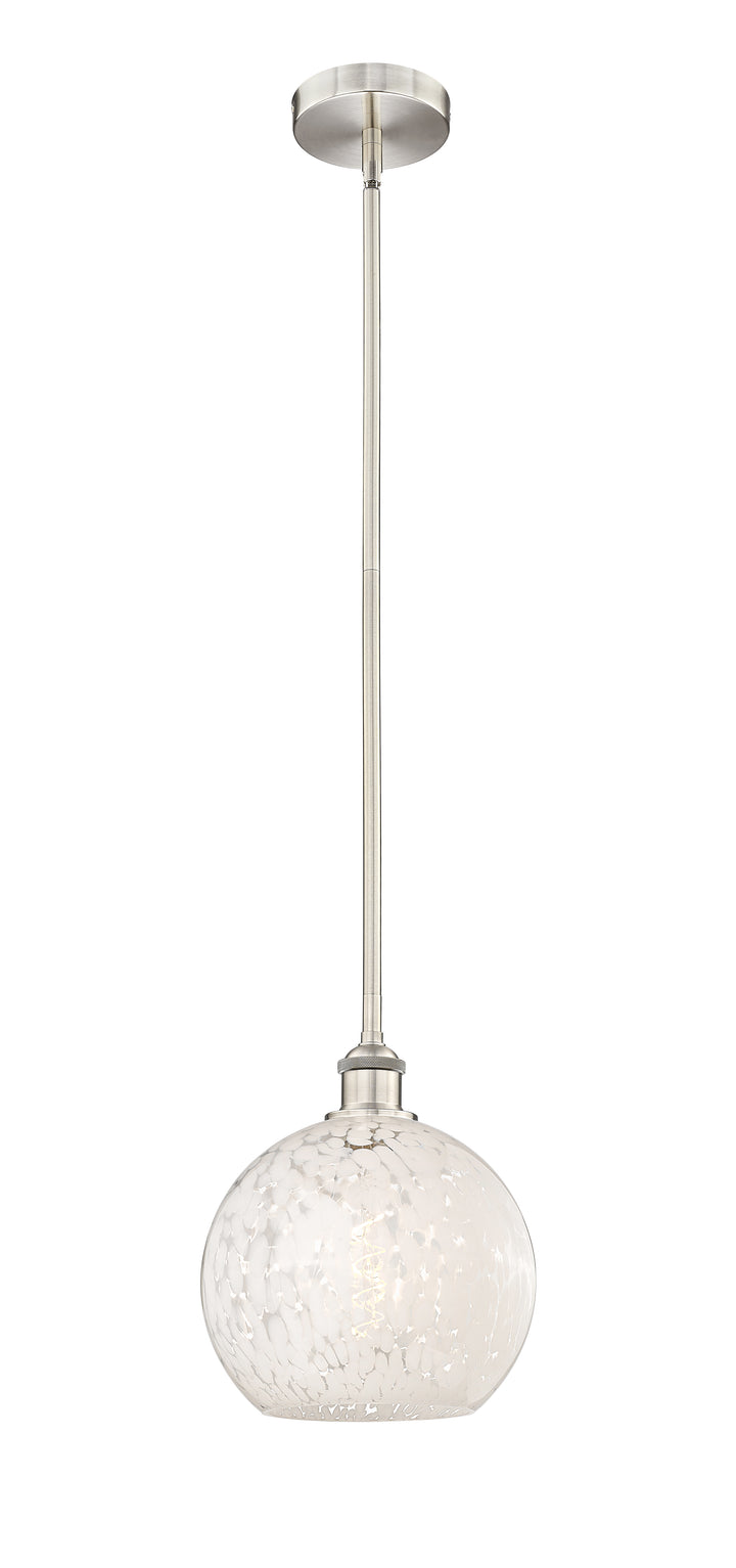 Innovations Lighting White Mouchette 10" Mini Pendant - Brushed Satin Nickel Mini-Pendants Innovations Lighting White Mouchette ; Glass Type: White  